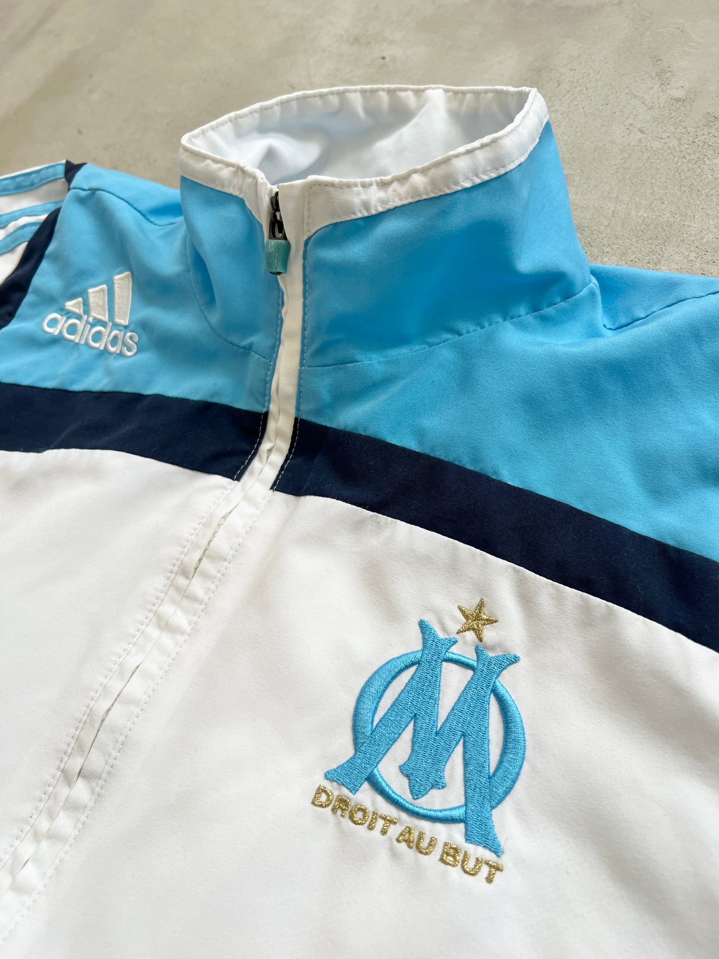 WHITE/BABY BLUE MARSEILLE TRACK JACKET - 2000S - XS/S