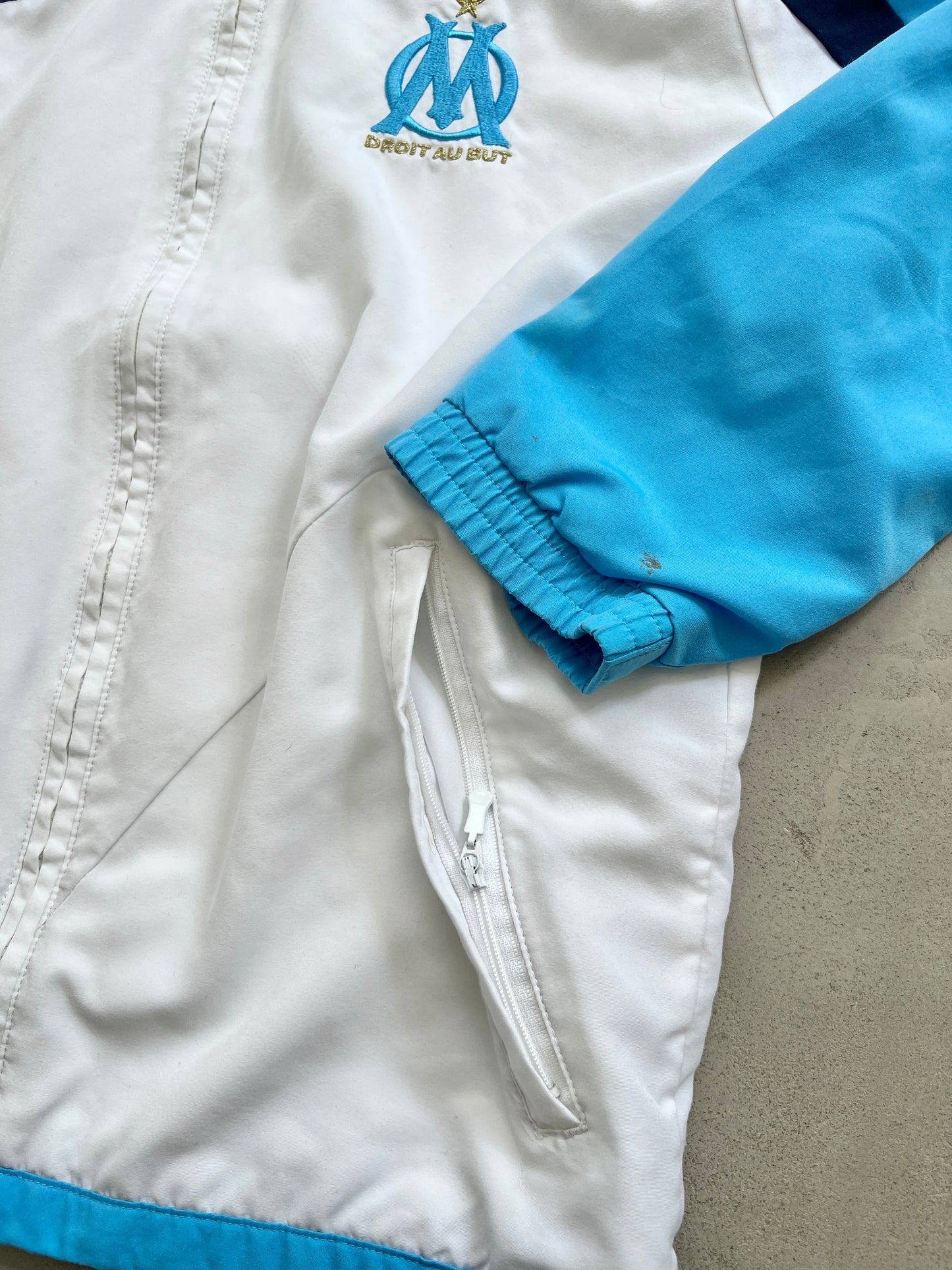 WHITE/BABY BLUE MARSEILLE TRACK JACKET - 2000S - XS/S