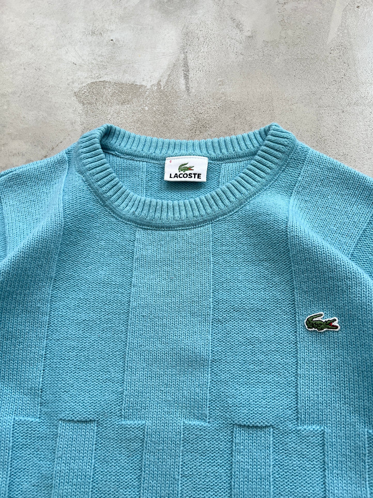 OCEAN BLUE LACOSTE SWEATER - 2000S