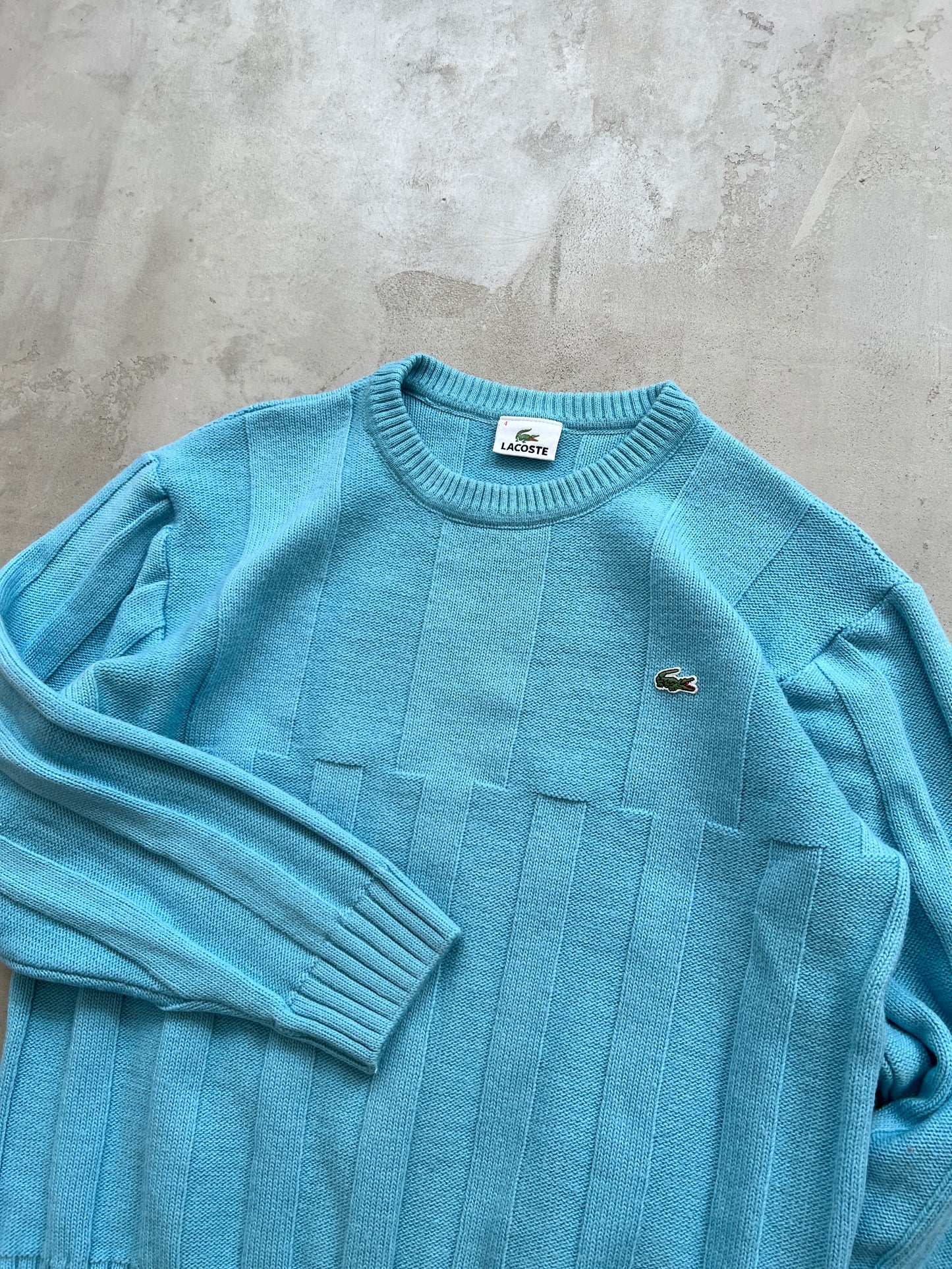 OCEAN BLUE LACOSTE SWEATER - 2000S