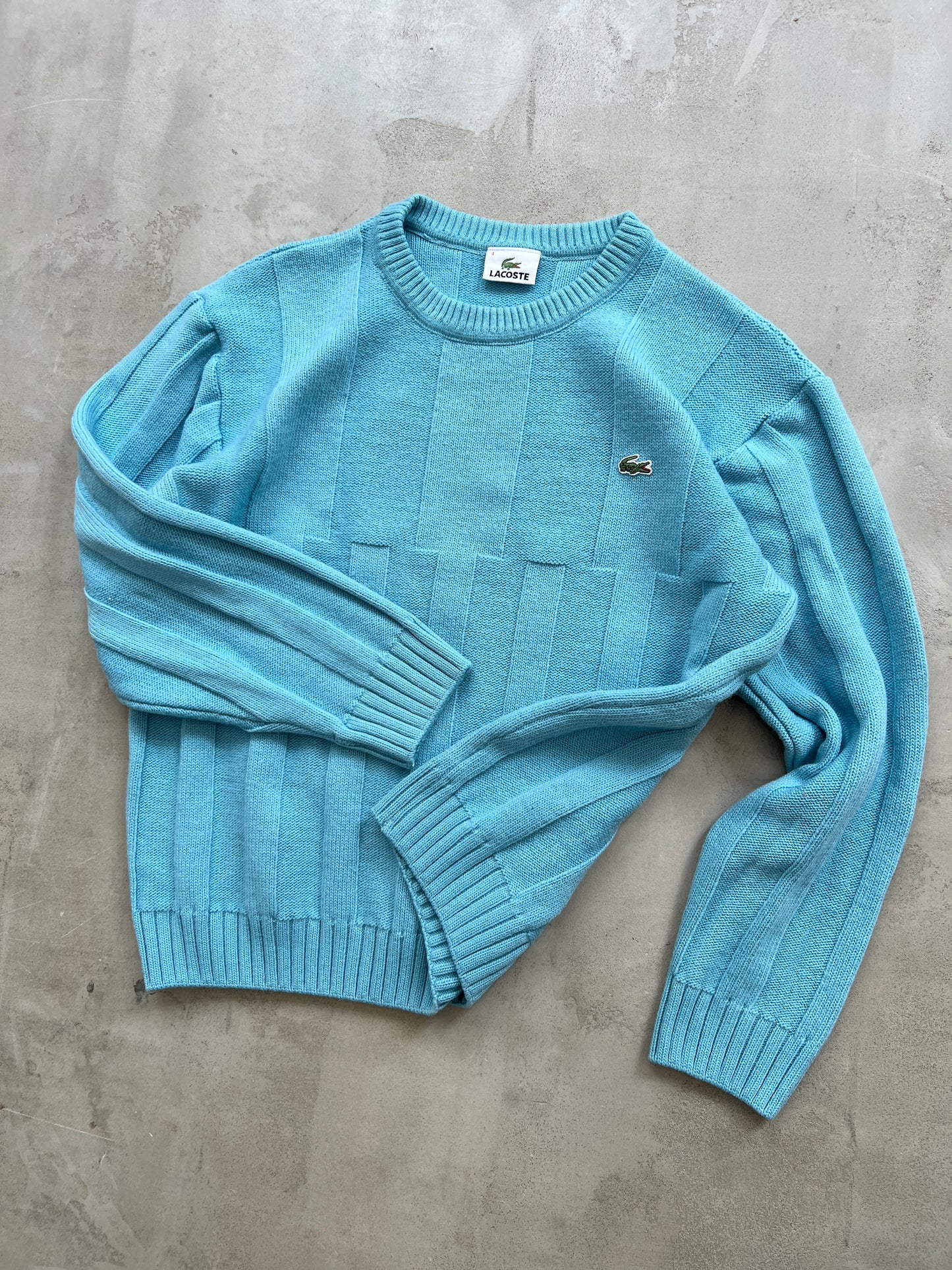 OCEAN BLUE LACOSTE SWEATER - 2000S