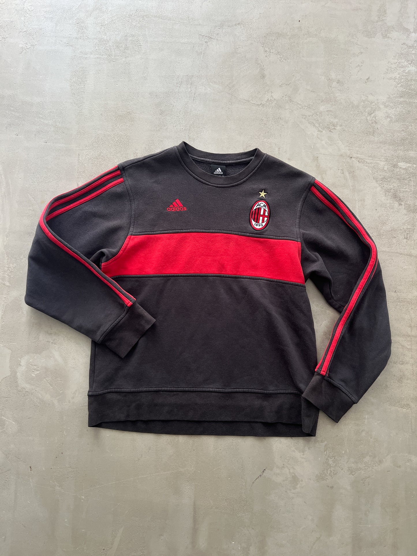 FADED BLACK/RED AC MILAN SWEATER - 2000S - S