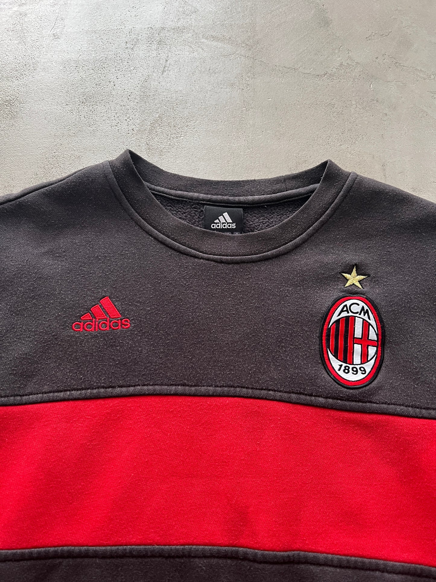 FADED BLACK/RED AC MILAN SWEATER - 2000S - S