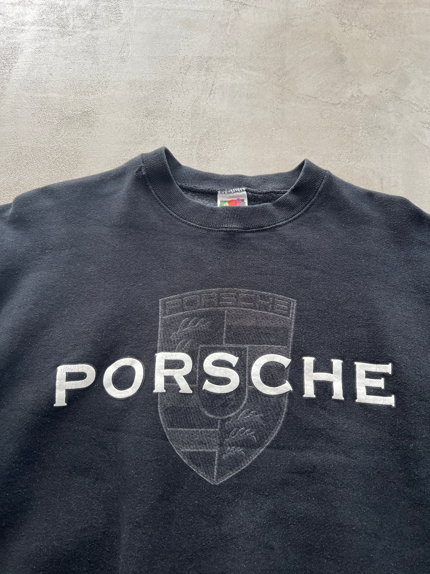 BLACK PORSCHE SWEATER - 1990S - L