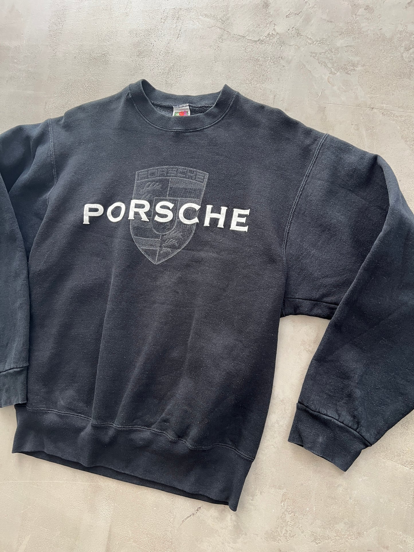 BLACK PORSCHE SWEATER - 1990S - L