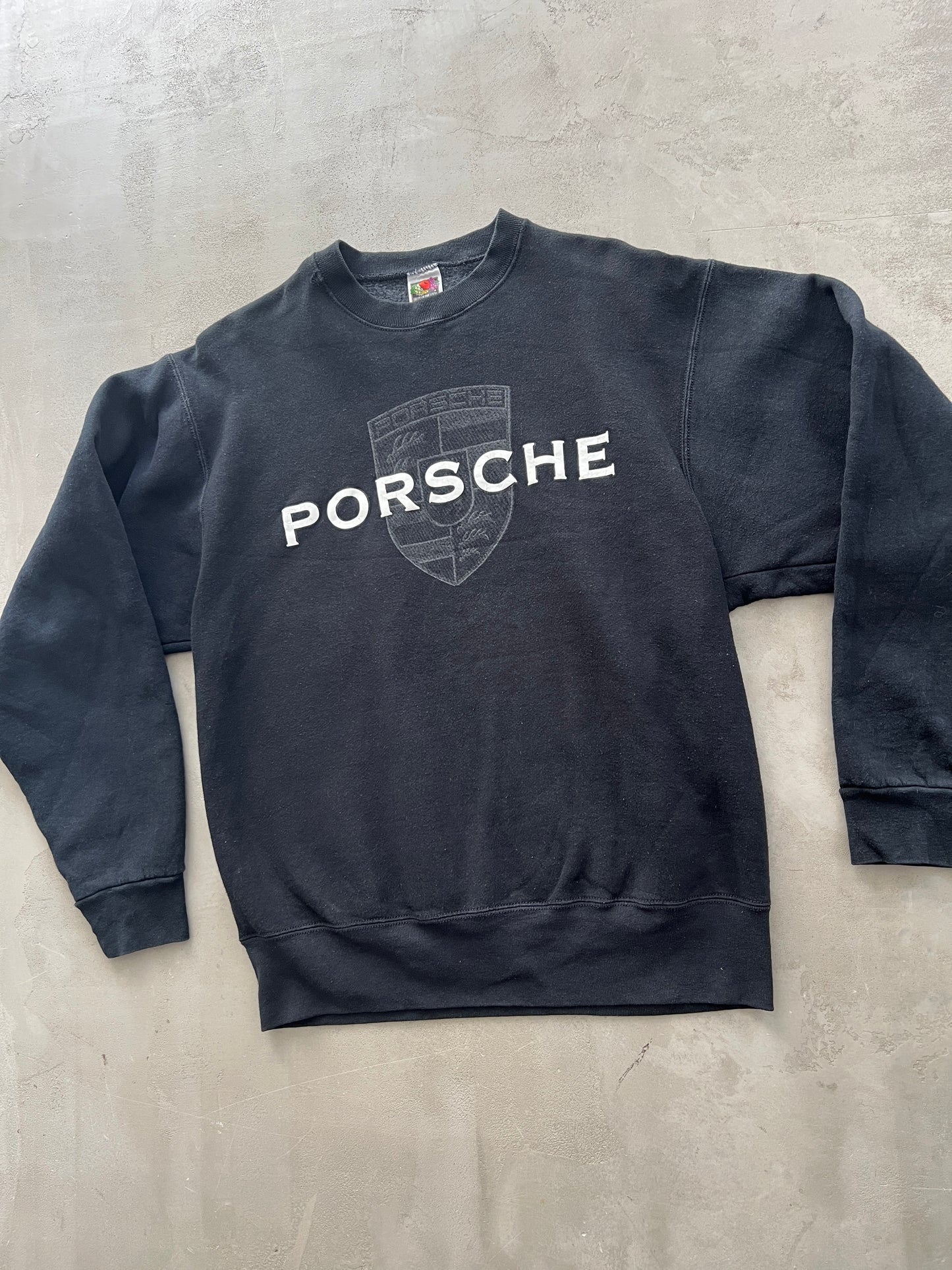 BLACK PORSCHE SWEATER - 1990S - L