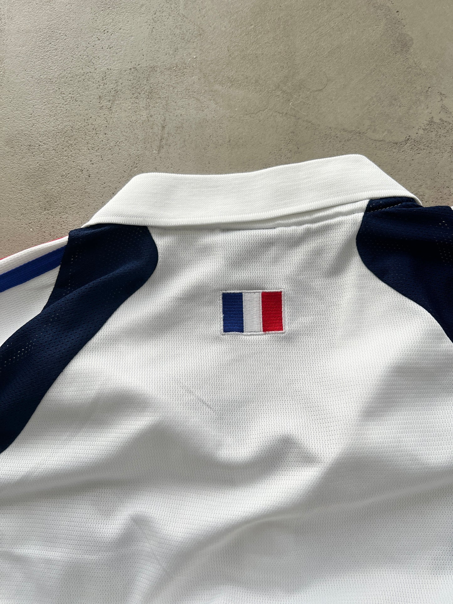 WHITE ADIDAS FRANCE POLO JERSEY - 2000S - XL