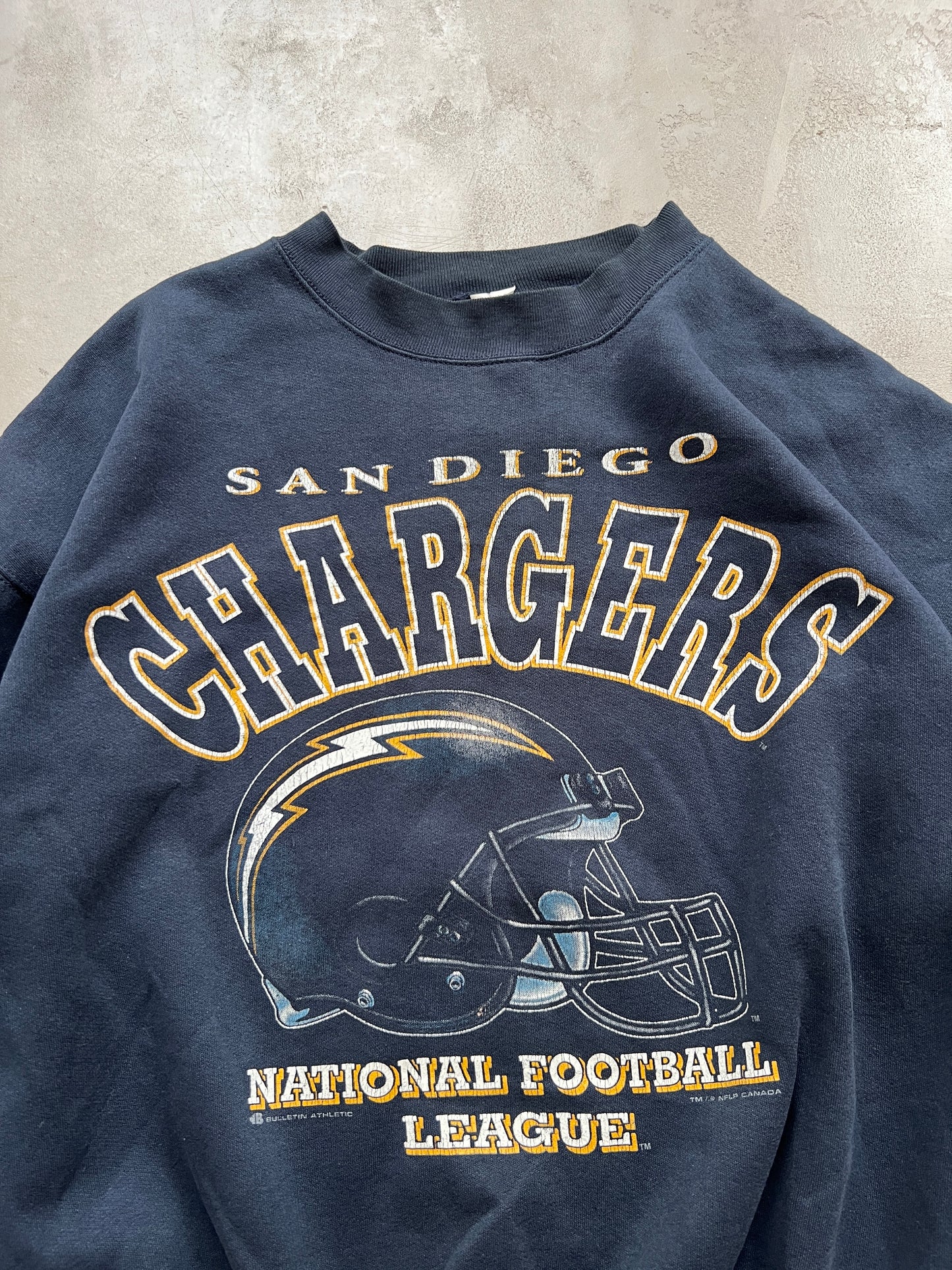 NAVY SAN DIEGO CHARGERS NFL SWEATER - 1990S - S/M