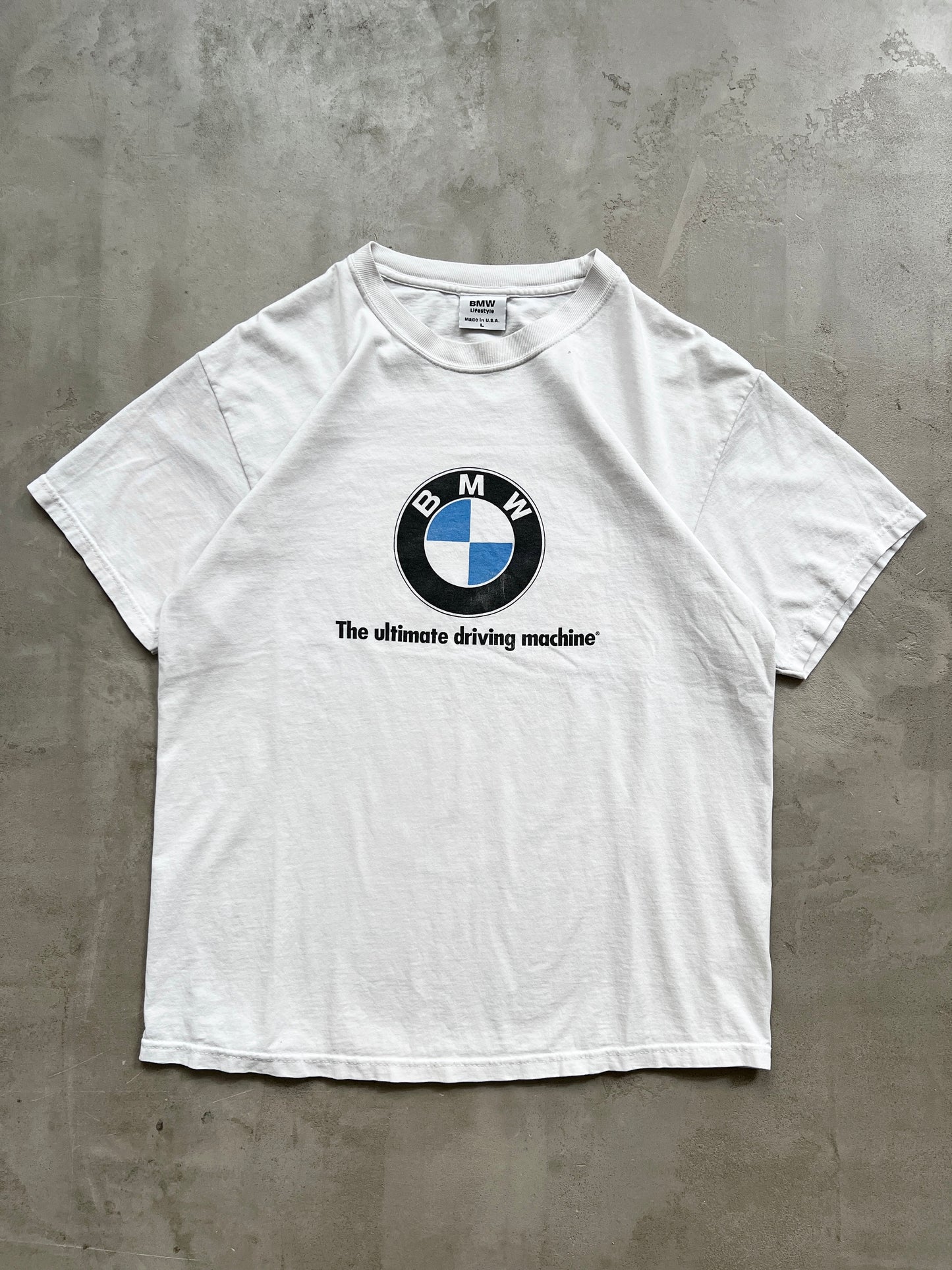 WHITE BMW TEE - 1990S - L