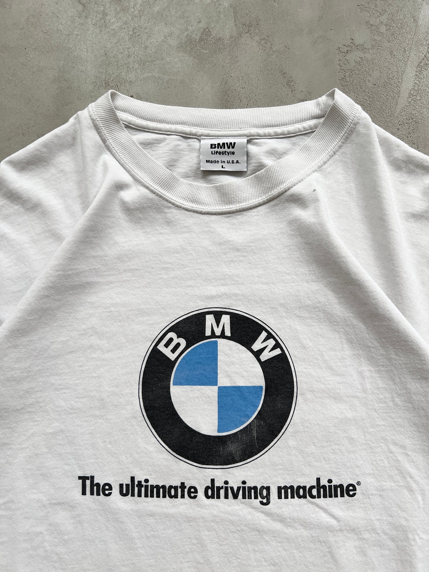 WHITE BMW TEE - 1990S - L