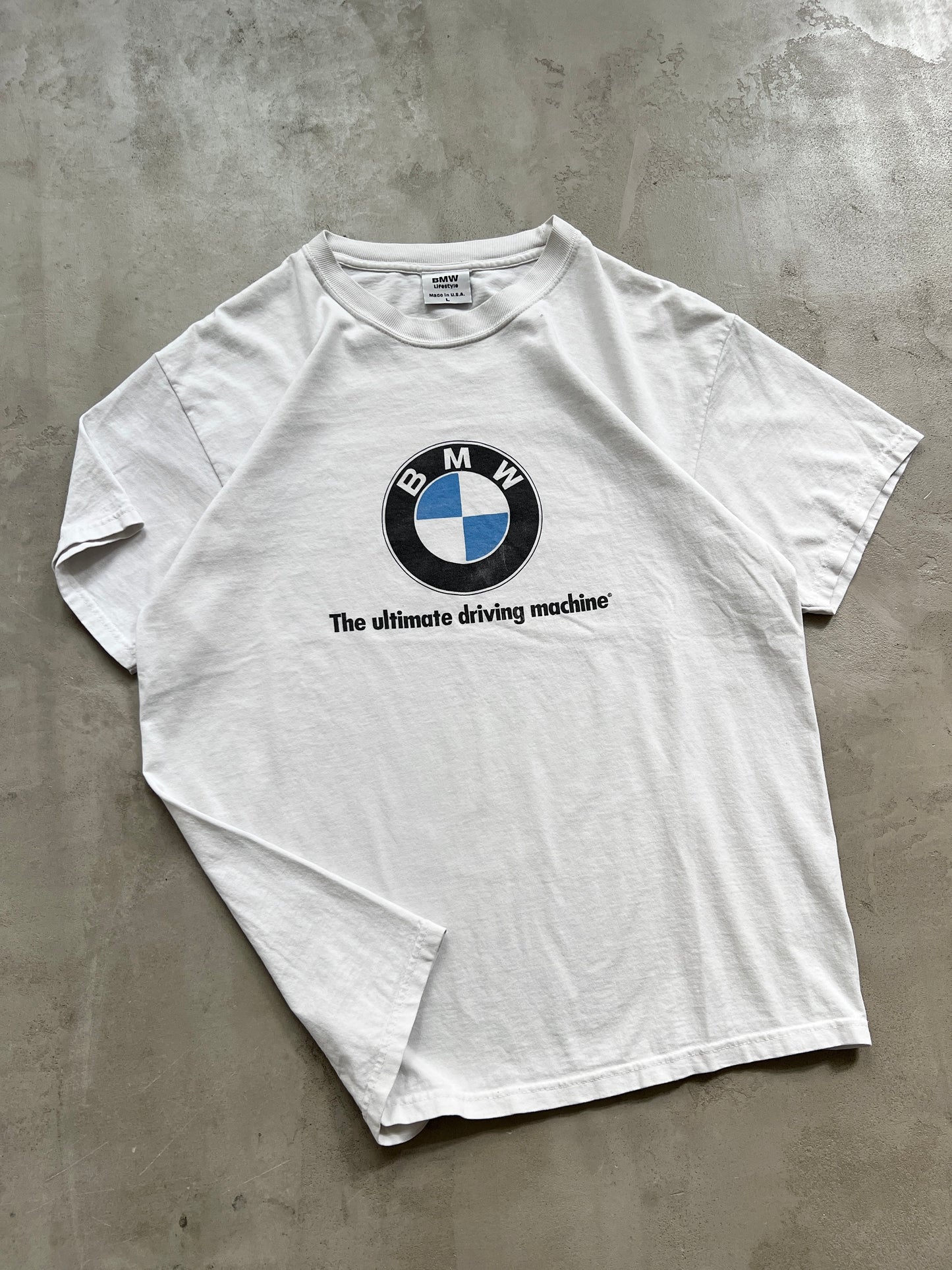 WHITE BMW TEE - 1990S - L