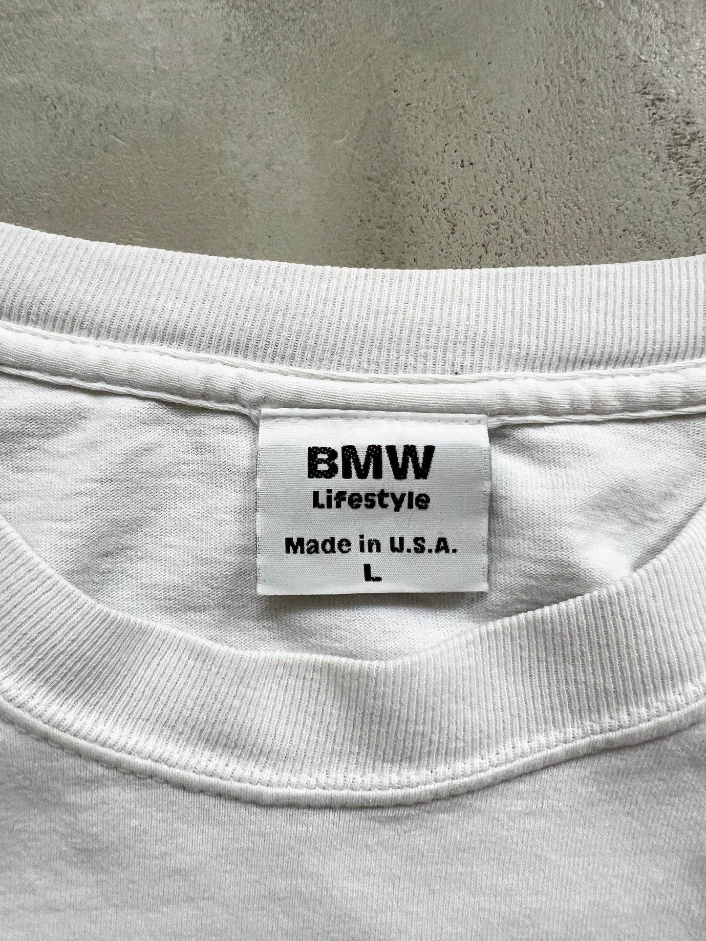 WHITE BMW TEE - 1990S - L