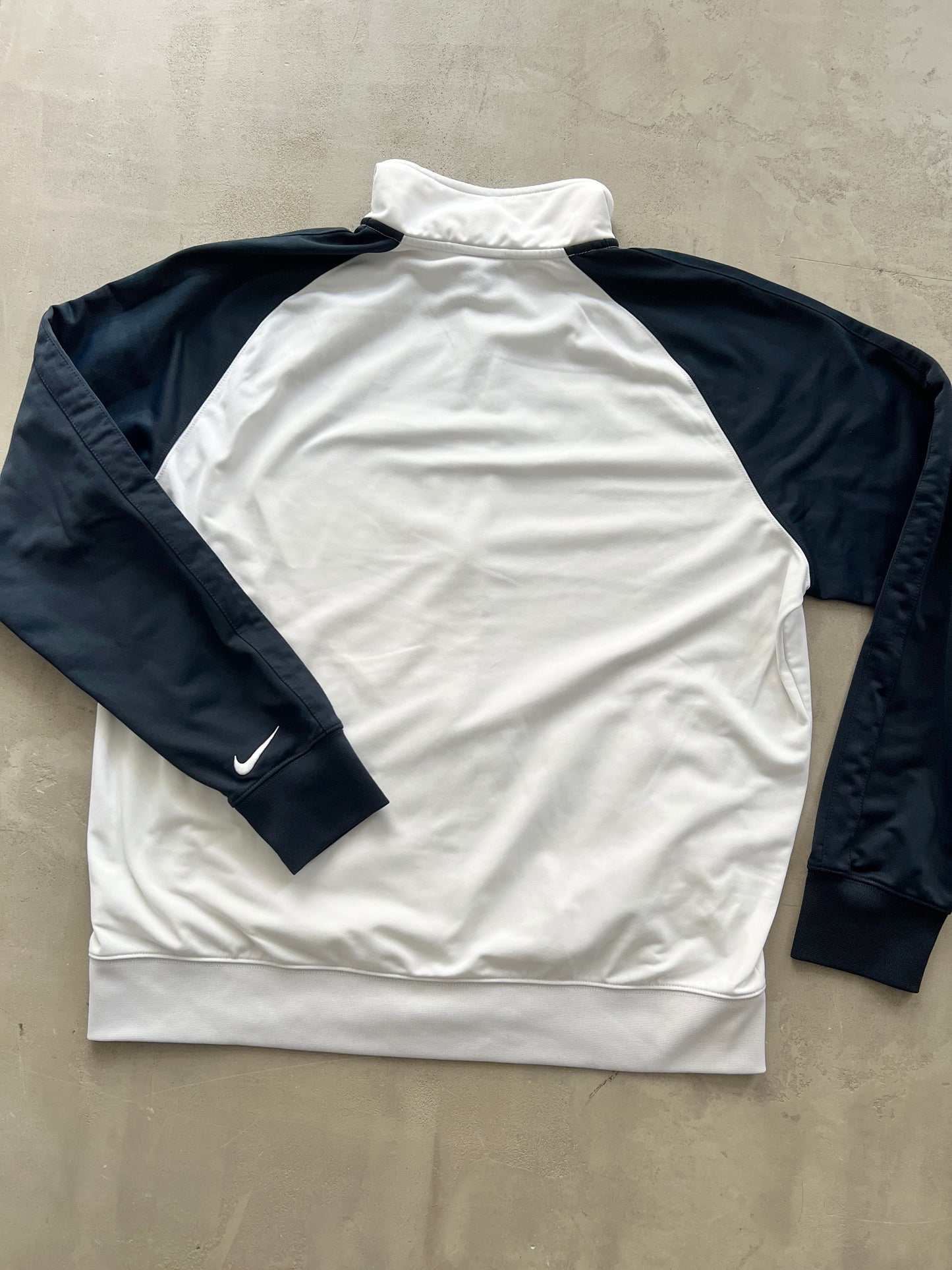 WHITE/NAVY NIKE TRACK JACKET - 2000S - XL