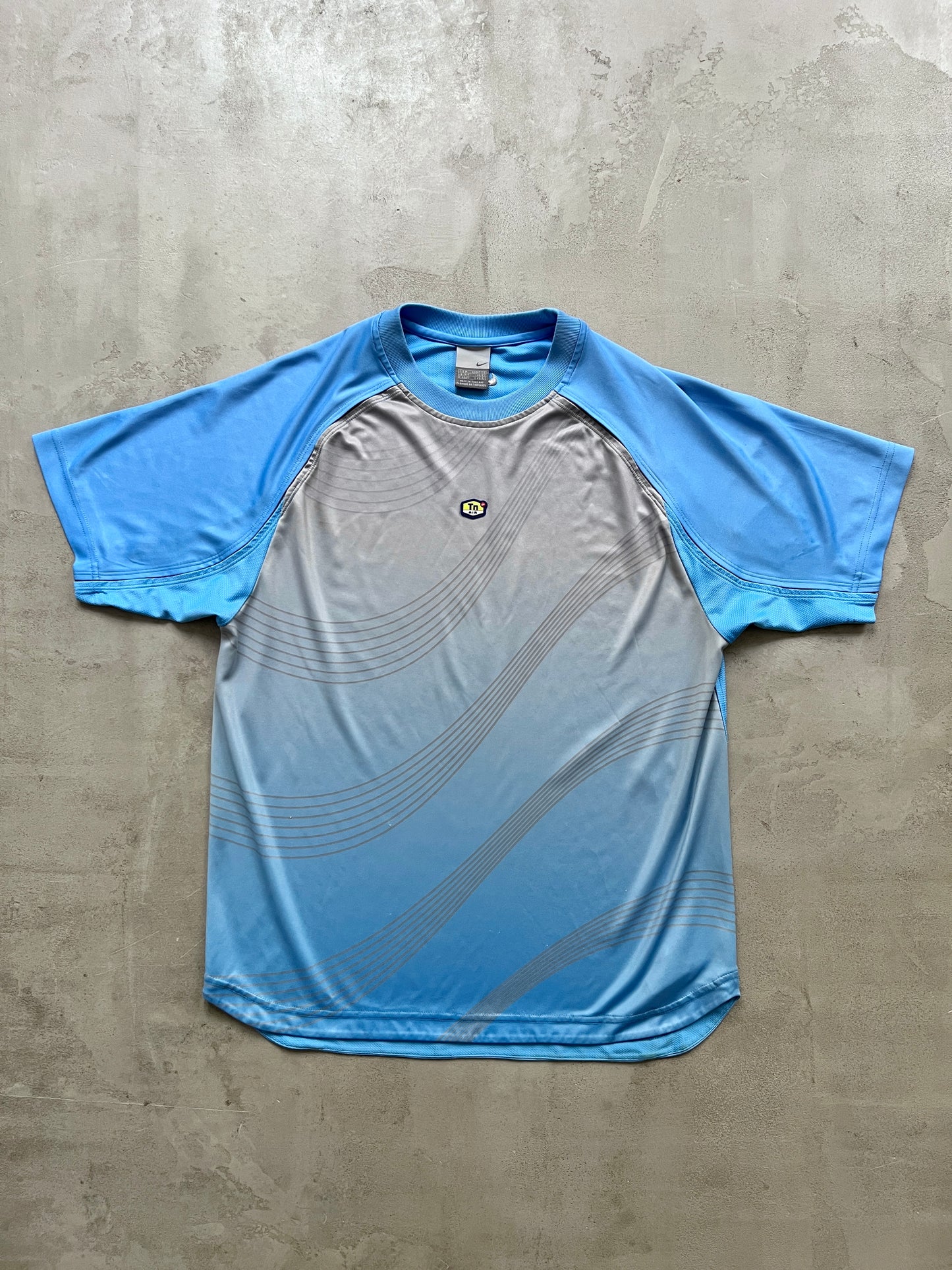 GREY/BABY BLUE NIKE TN TEE - 2000S - L/M