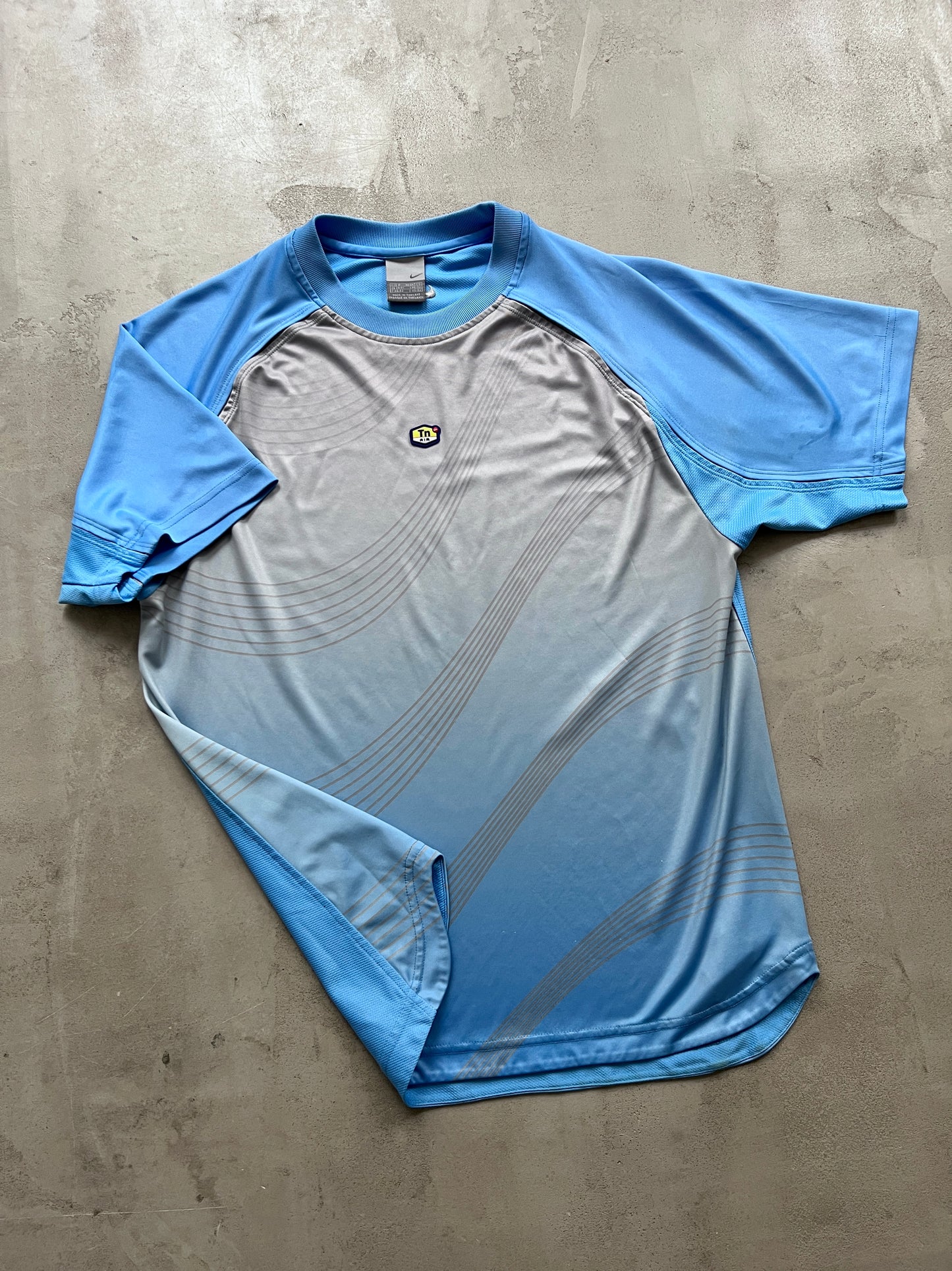 GREY/BABY BLUE NIKE TN TEE - 2000S - L/M