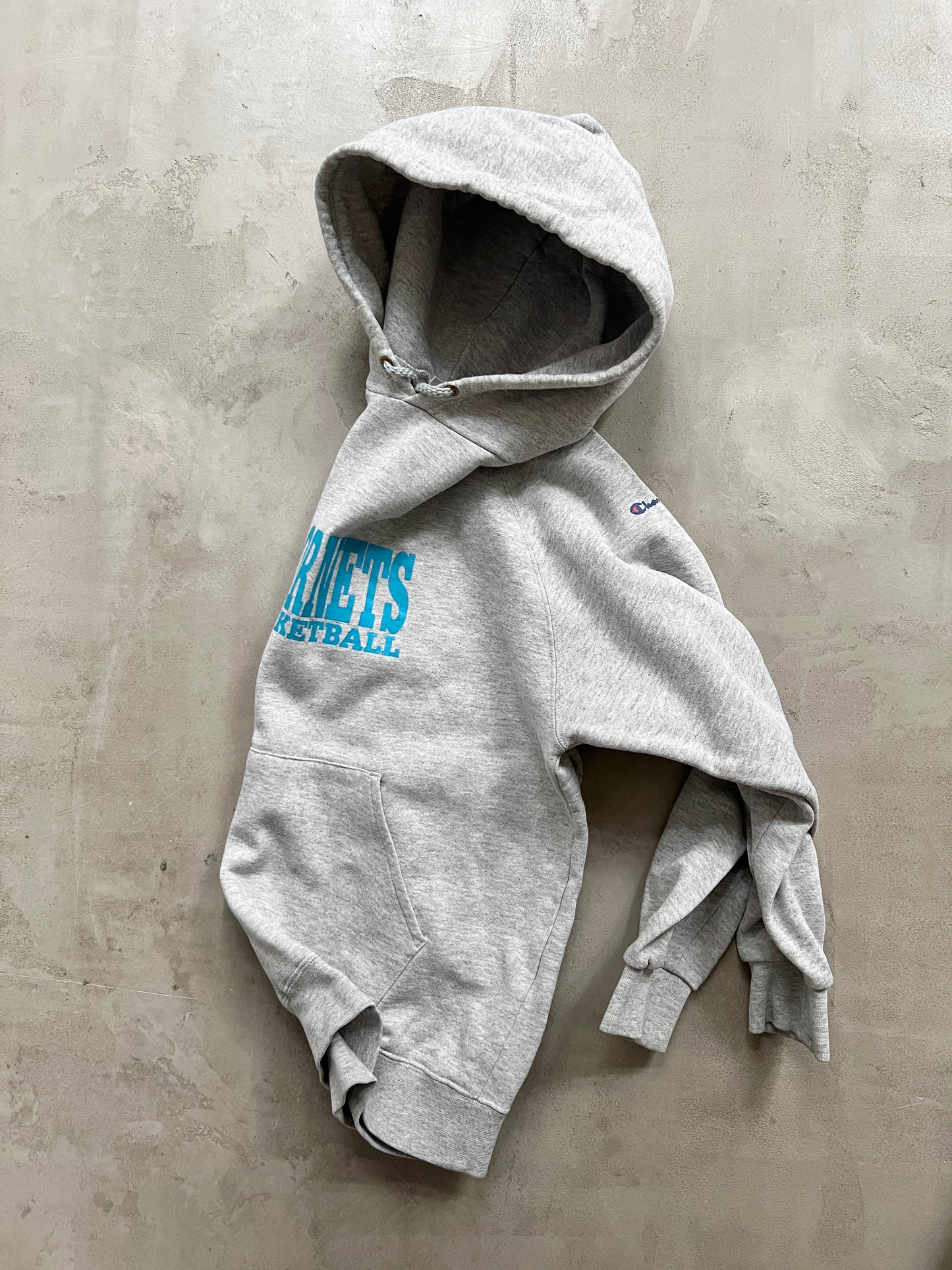 GREY CHARLOTTE HORNETS CHAMPION HOODIE - 1990S - M