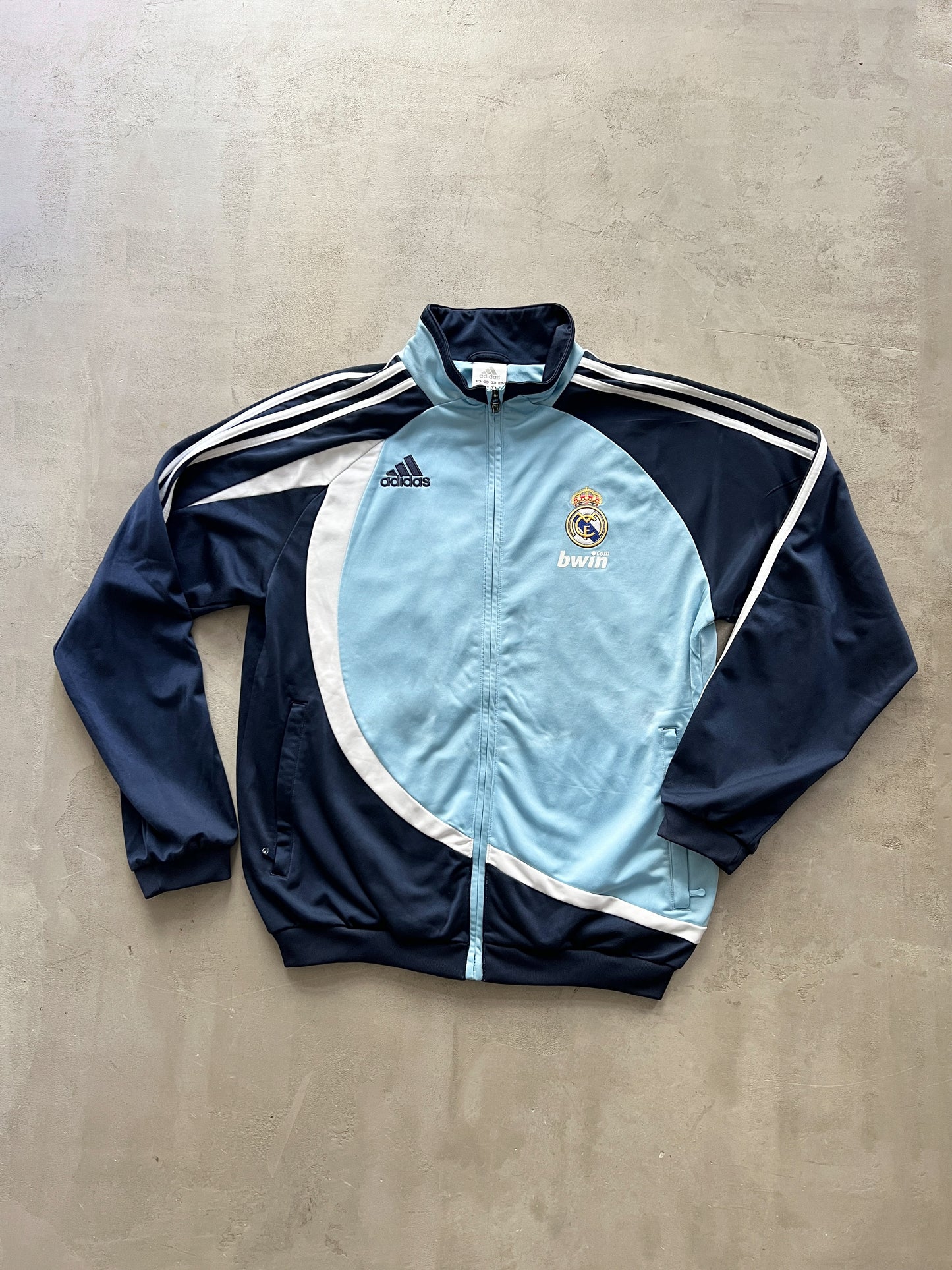 BABY BLUE REAL MADRID TRACK JACKET - 2000S - L