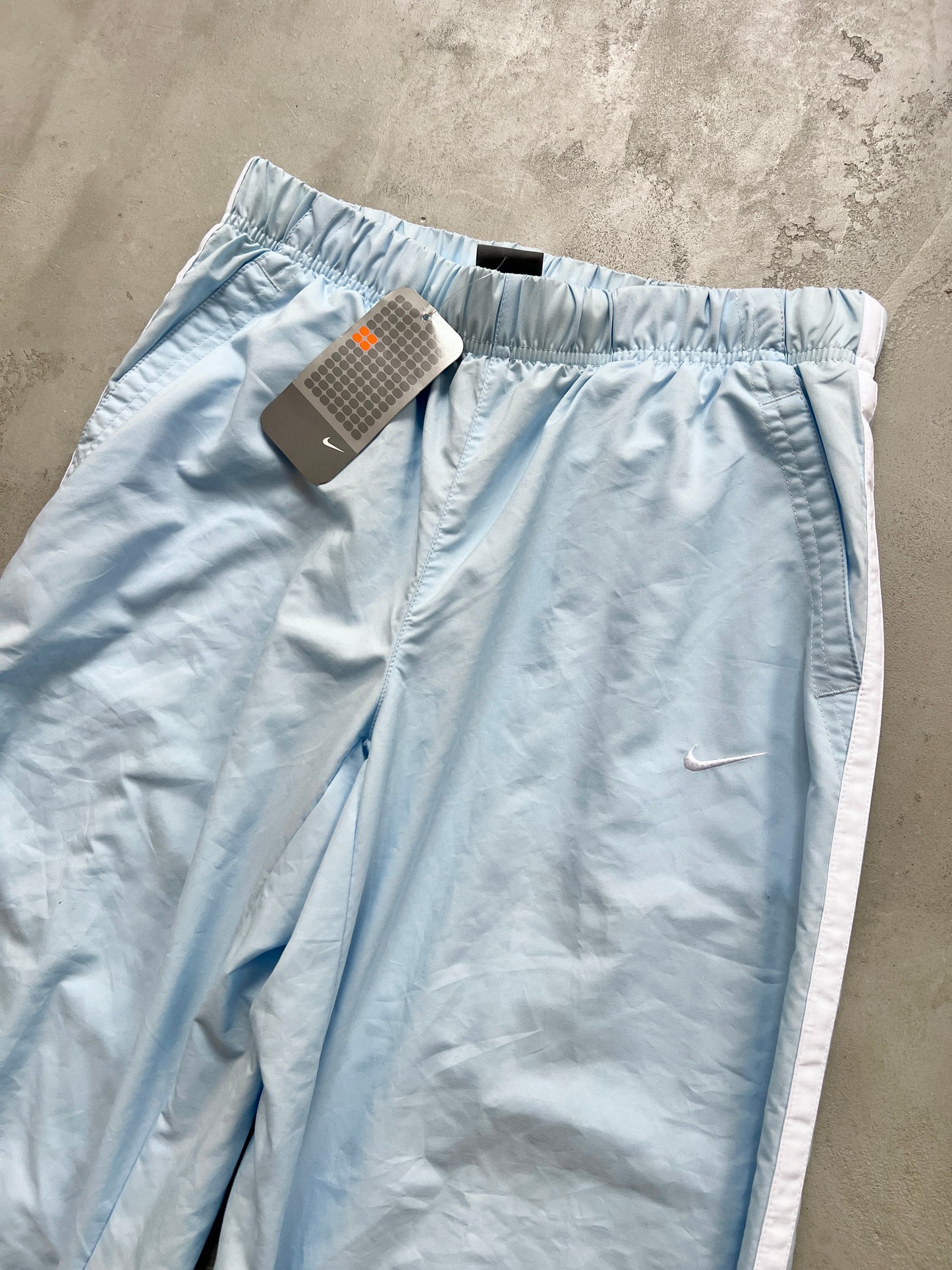 BABY BLUE/WHITE NIKE TRACK PANTS - 2006 - S