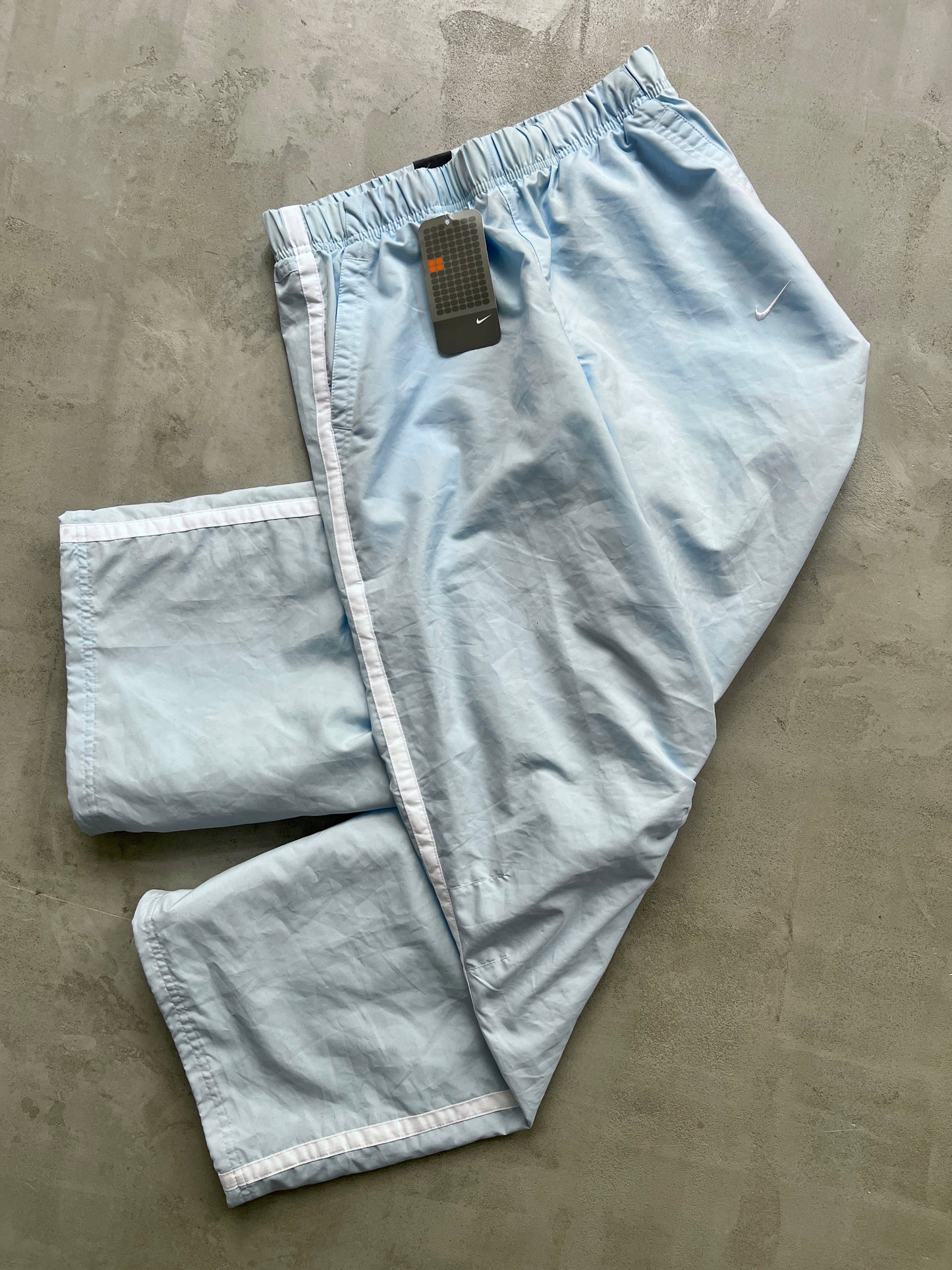 BABY BLUE/WHITE NIKE TRACK PANTS - 2006 - S