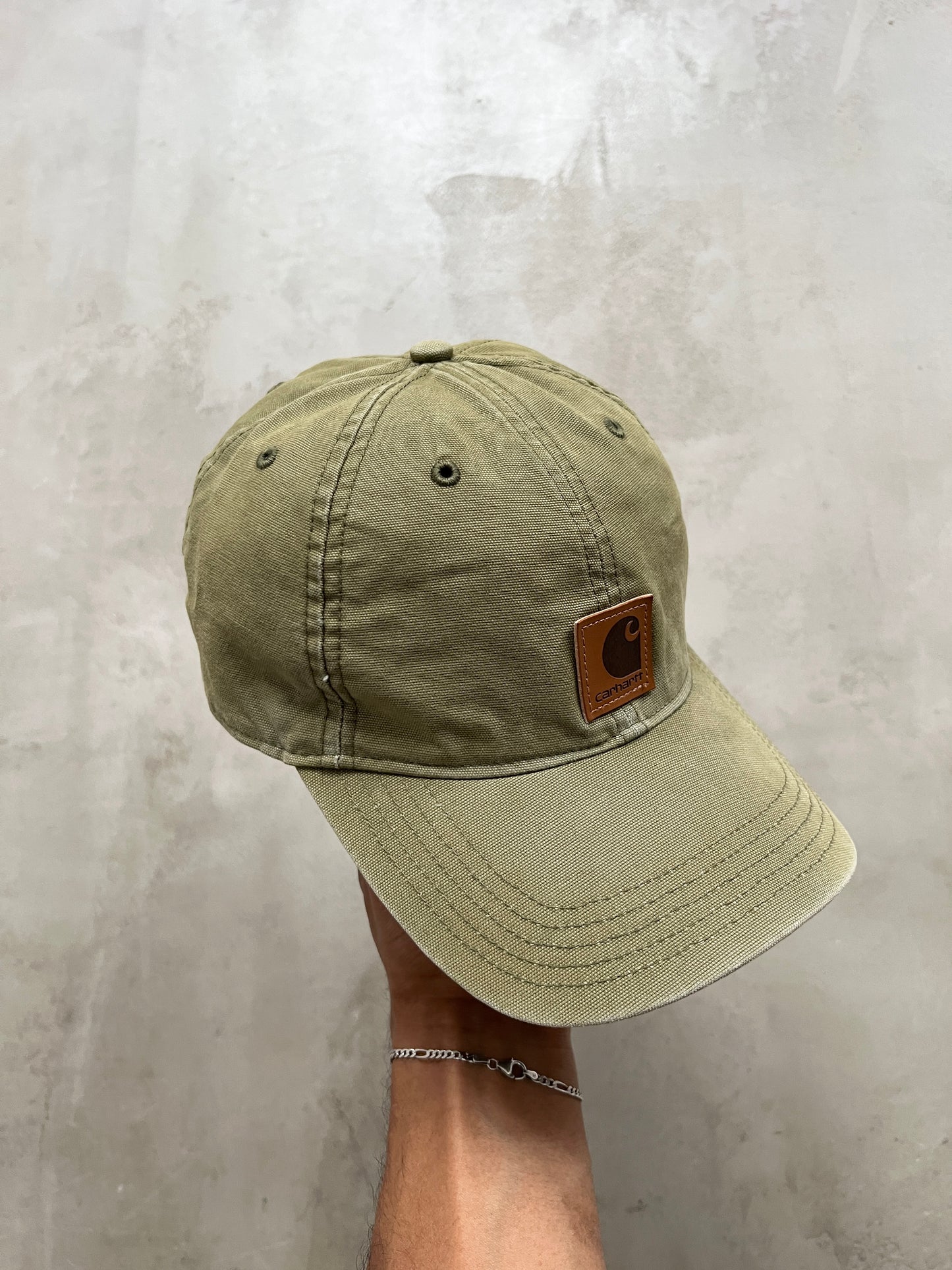 FADED OLIVE/KHAKI CARHARTT CAP - 1990S