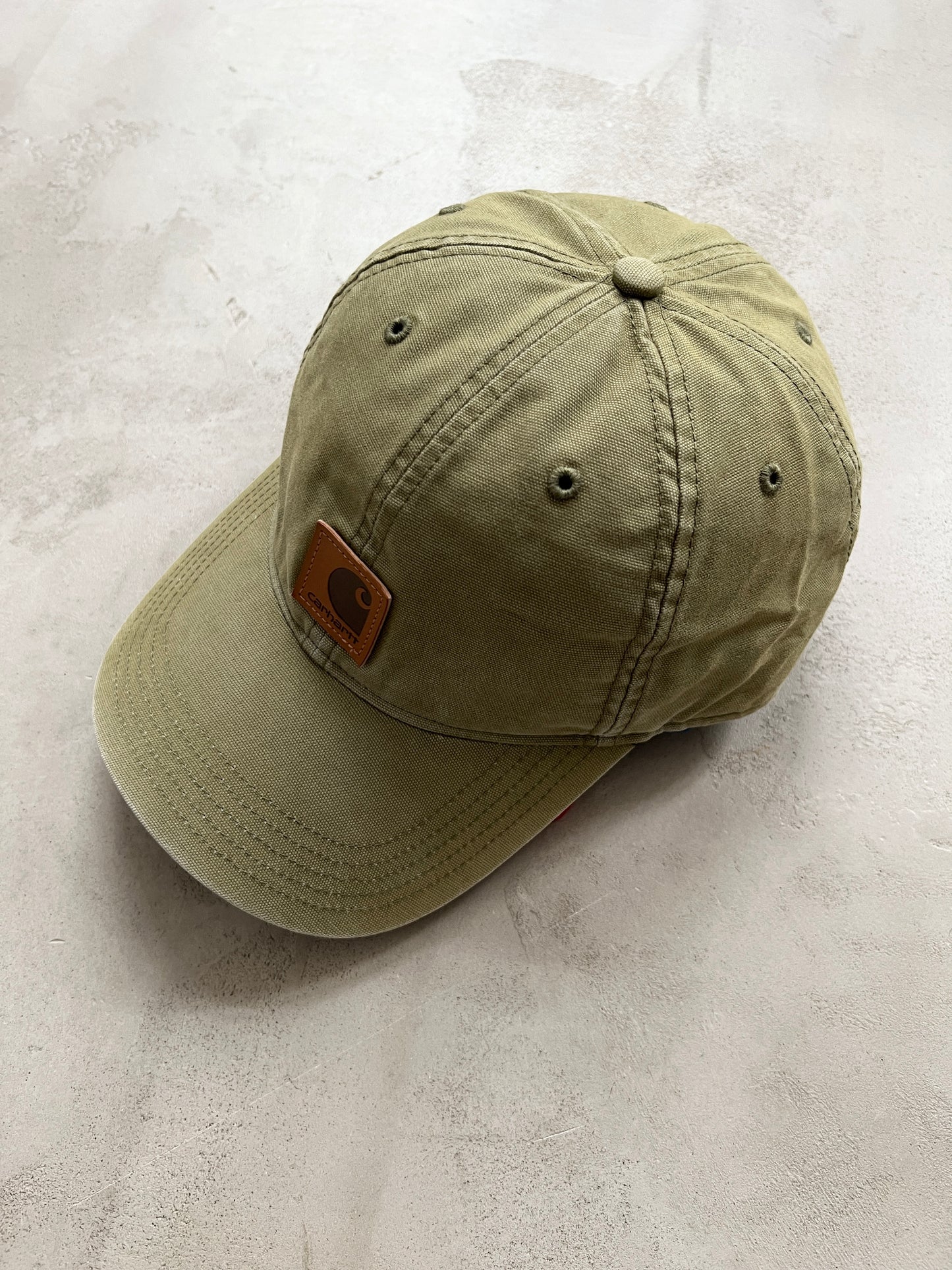 FADED OLIVE/KHAKI CARHARTT CAP - 1990S