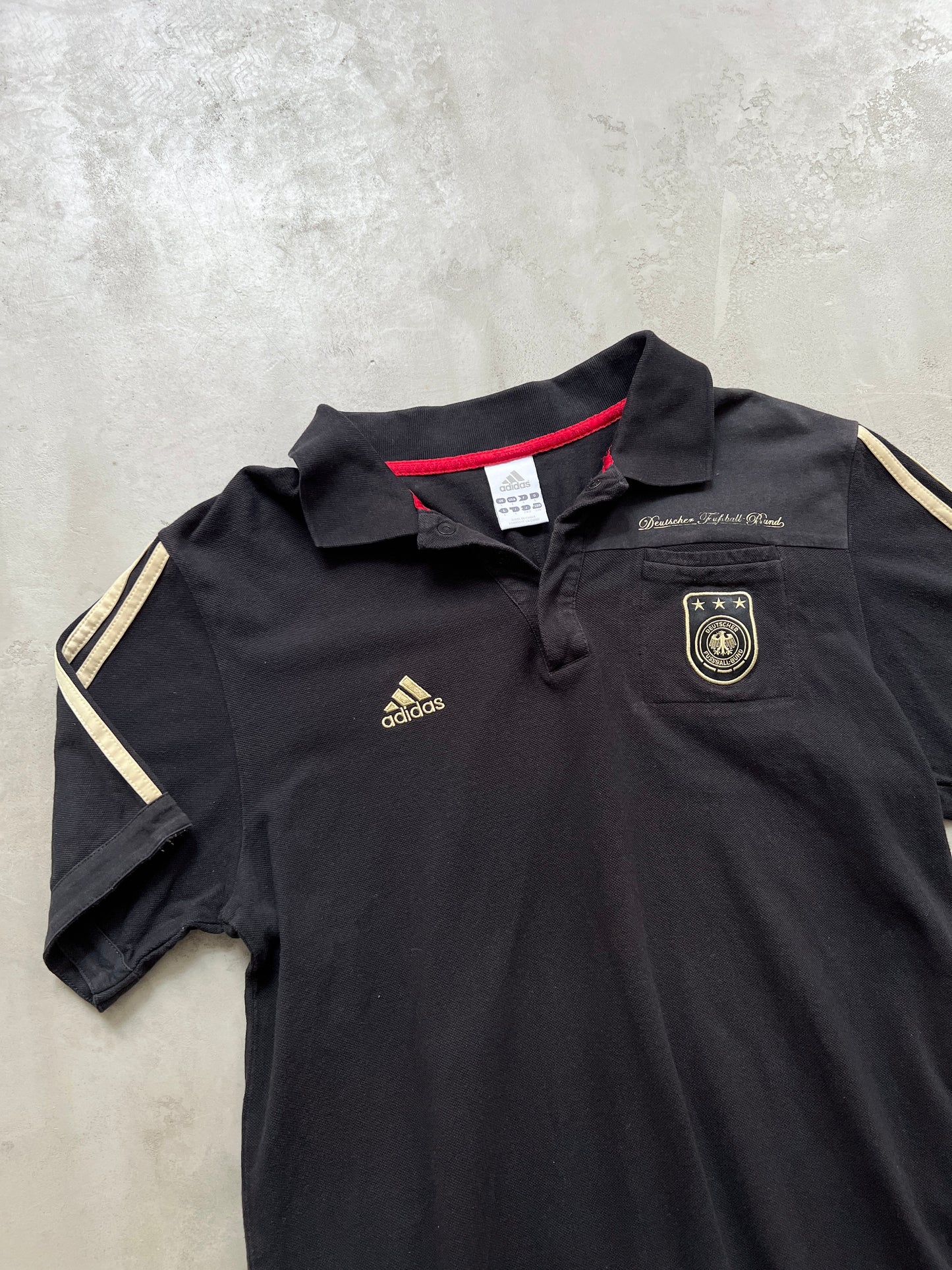 BLACK/GOLD GERMANY POLO - 2000S - L