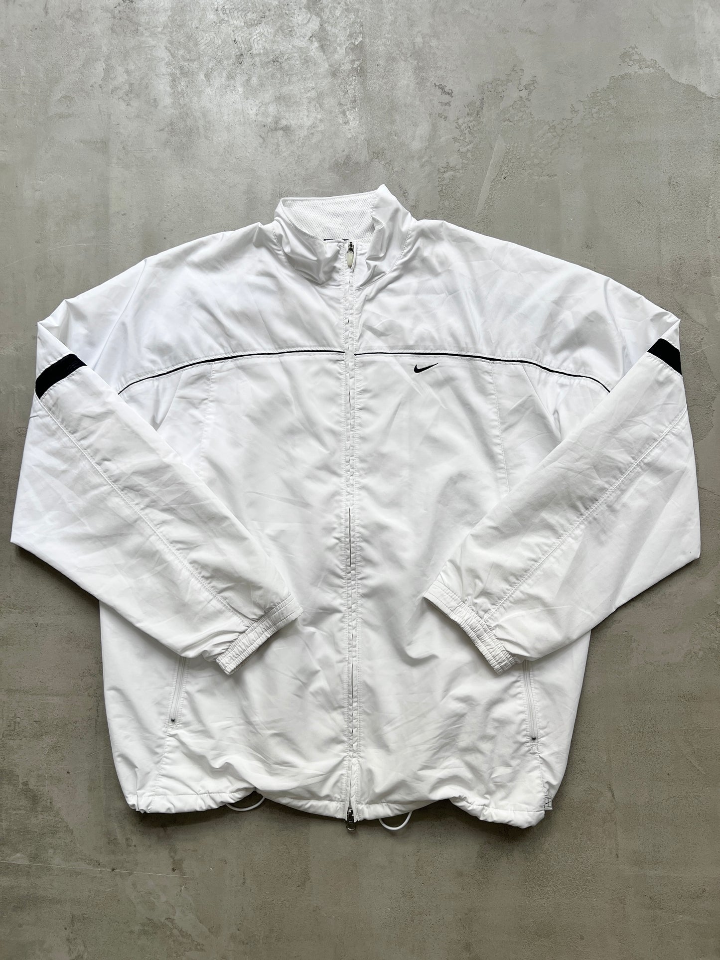 WHITE NIKE TRACK JACKET - 2000S - XL