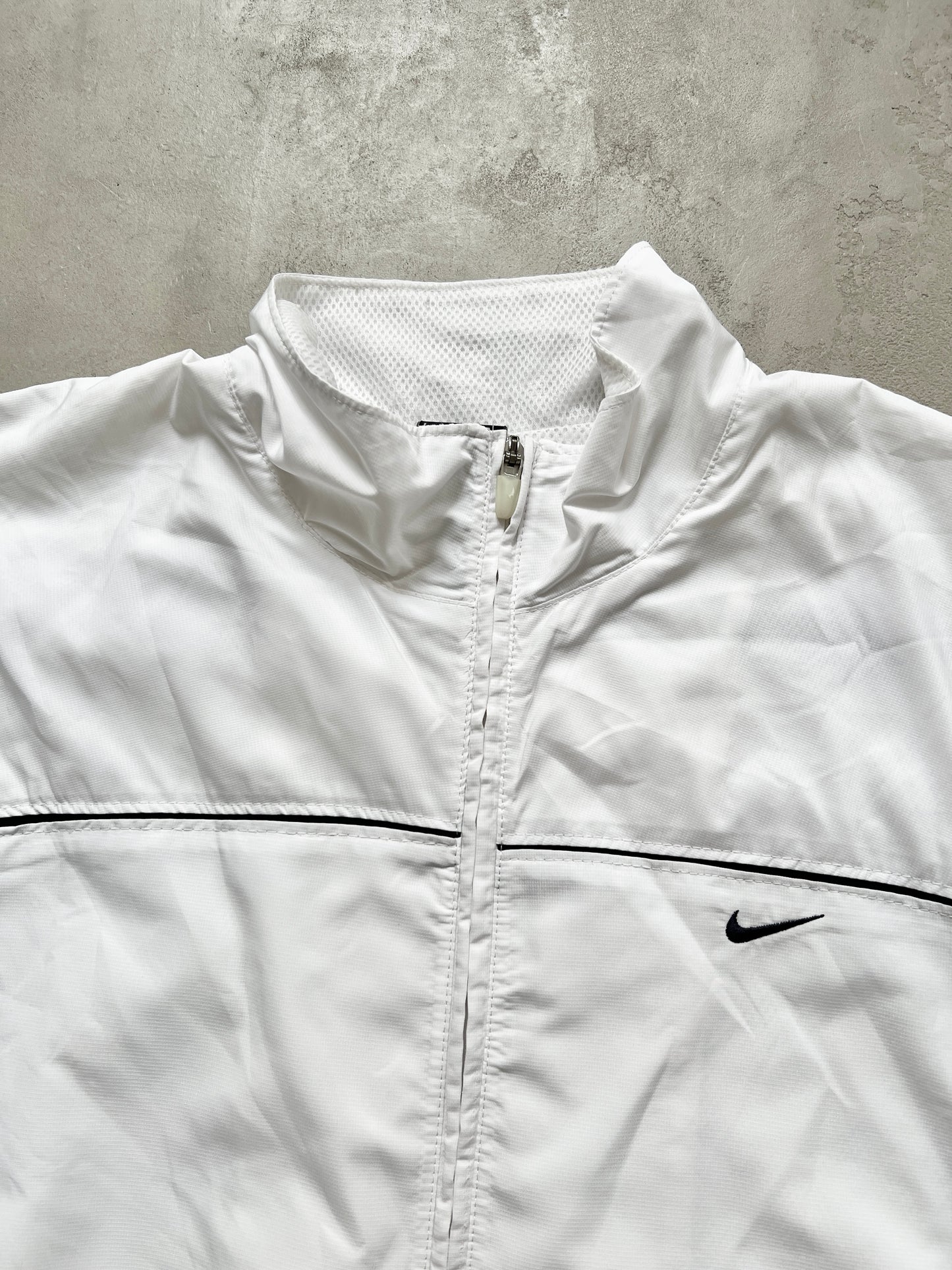 WHITE NIKE TRACK JACKET - 2000S - XL