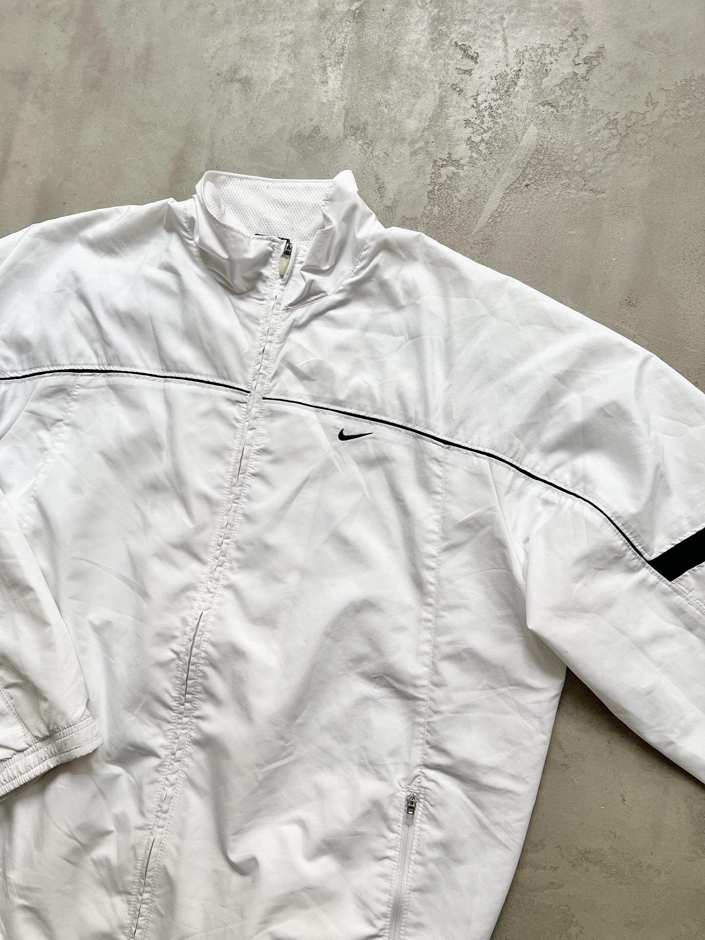 WHITE NIKE TRACK JACKET - 2000S - XL