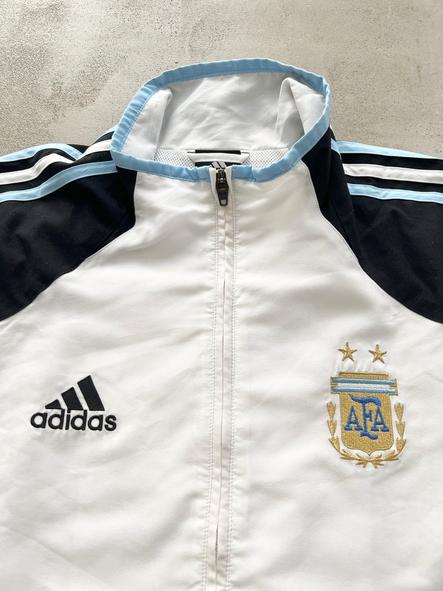 WHITE/BABY BLUE ARGENTINA TRACK JACKET - 2000S - L