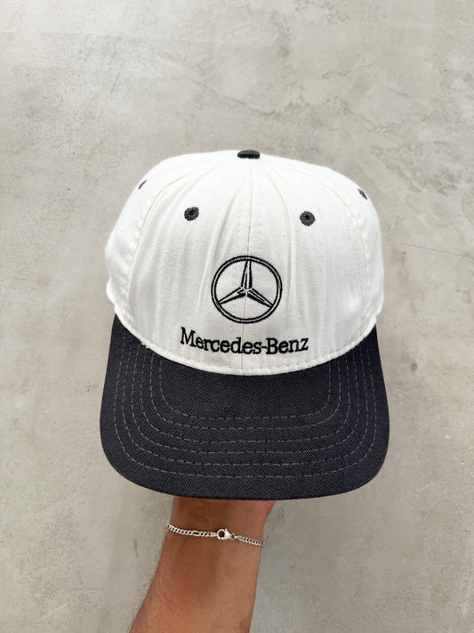 CREME/BLACK MERCEDES BENZ CAP - 1990S