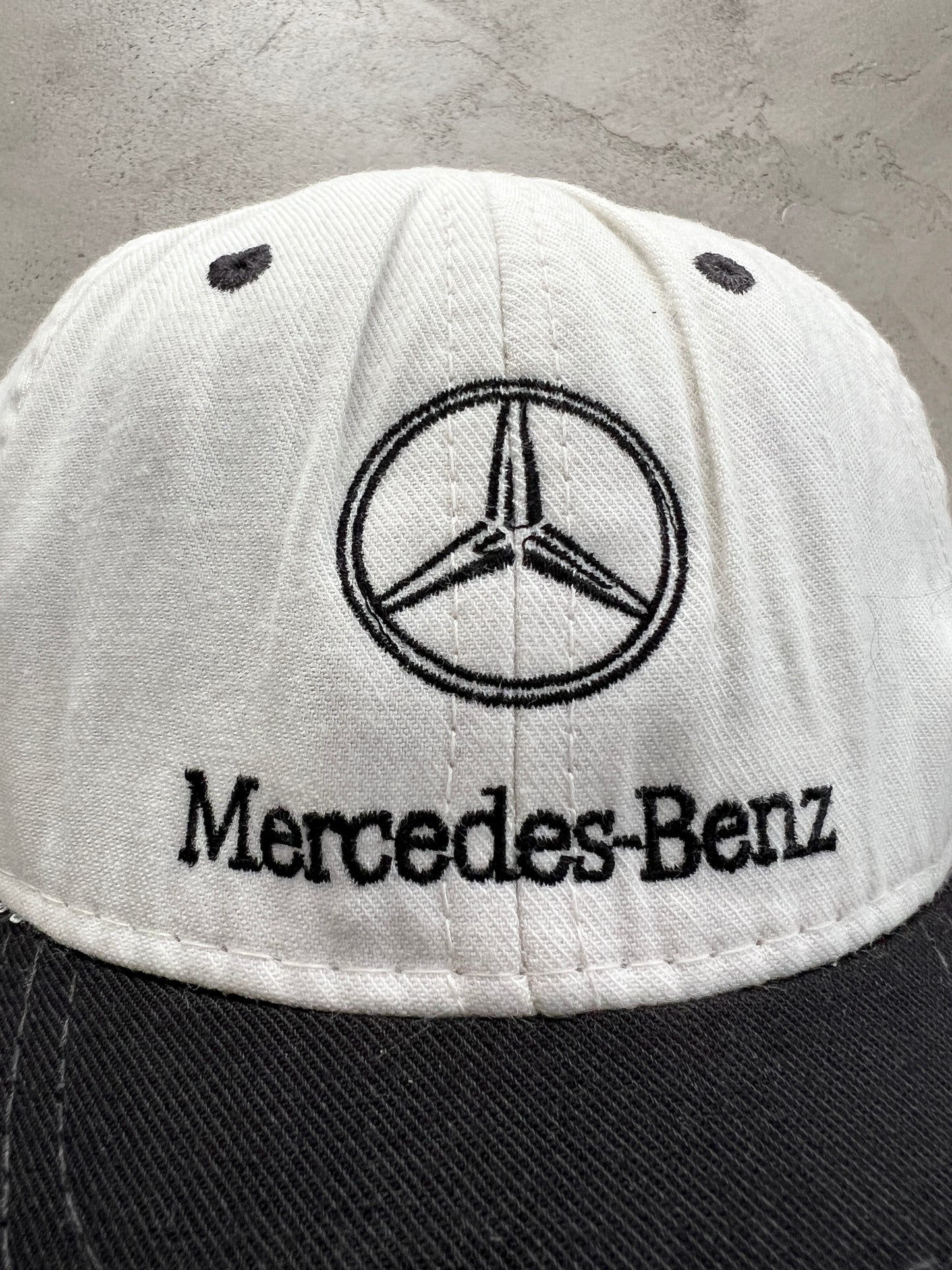 CREME/BLACK MERCEDES BENZ CAP - 1990S