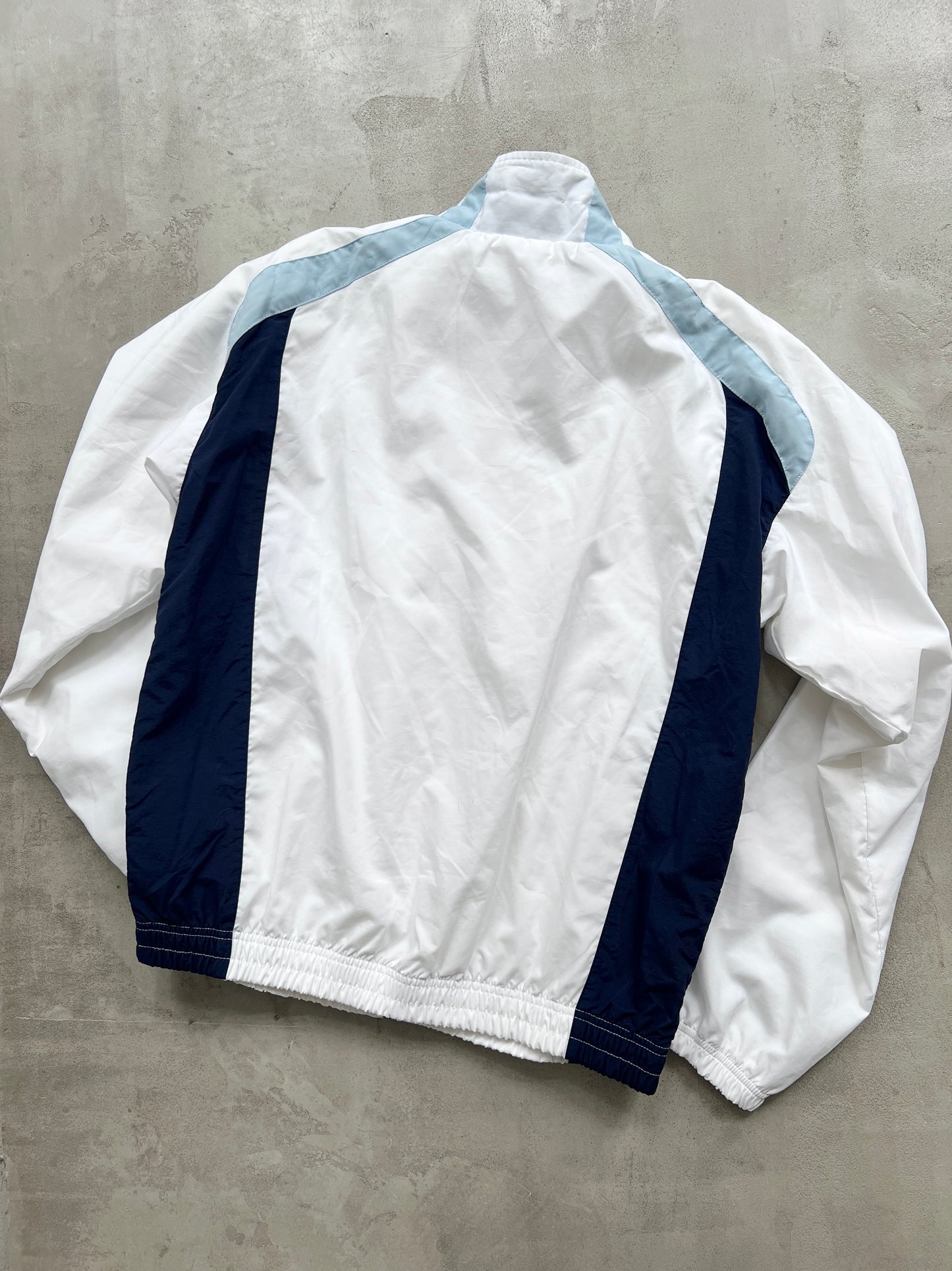 WHITE/BABY BLUE NIKE TRACK JACKET - 2000S - M