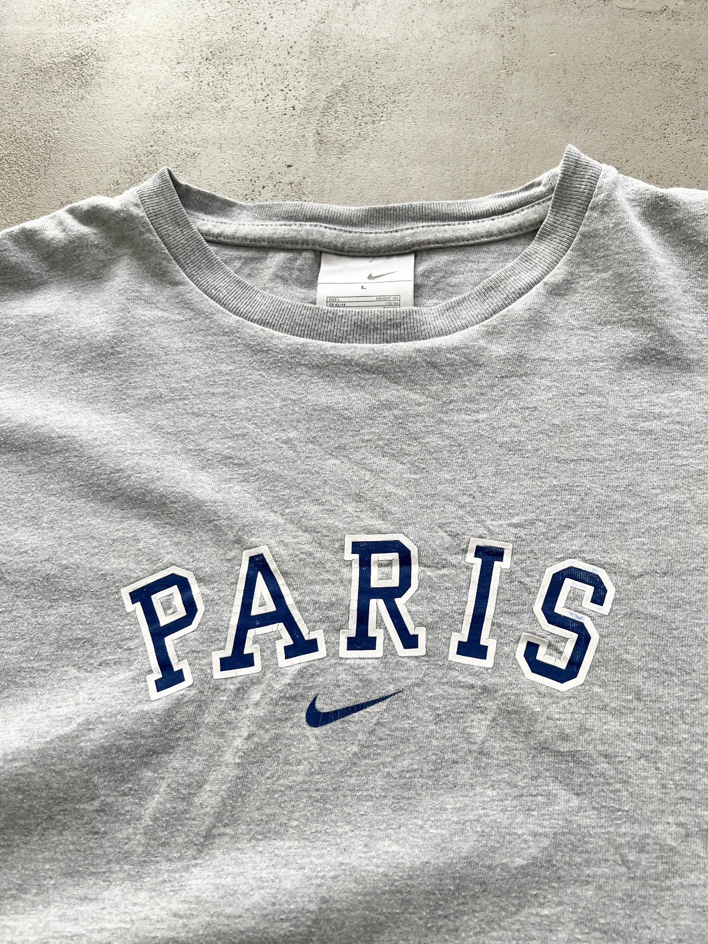 GREY NIKE PARIS SOCCER TEE - 1990S - L