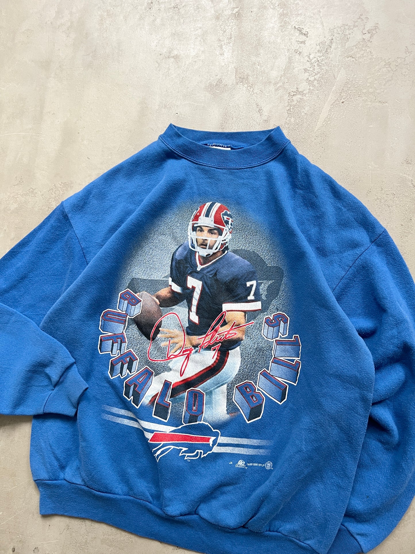 BLUE BUFFALO BILLS NFL SWEATER - 1990S - M