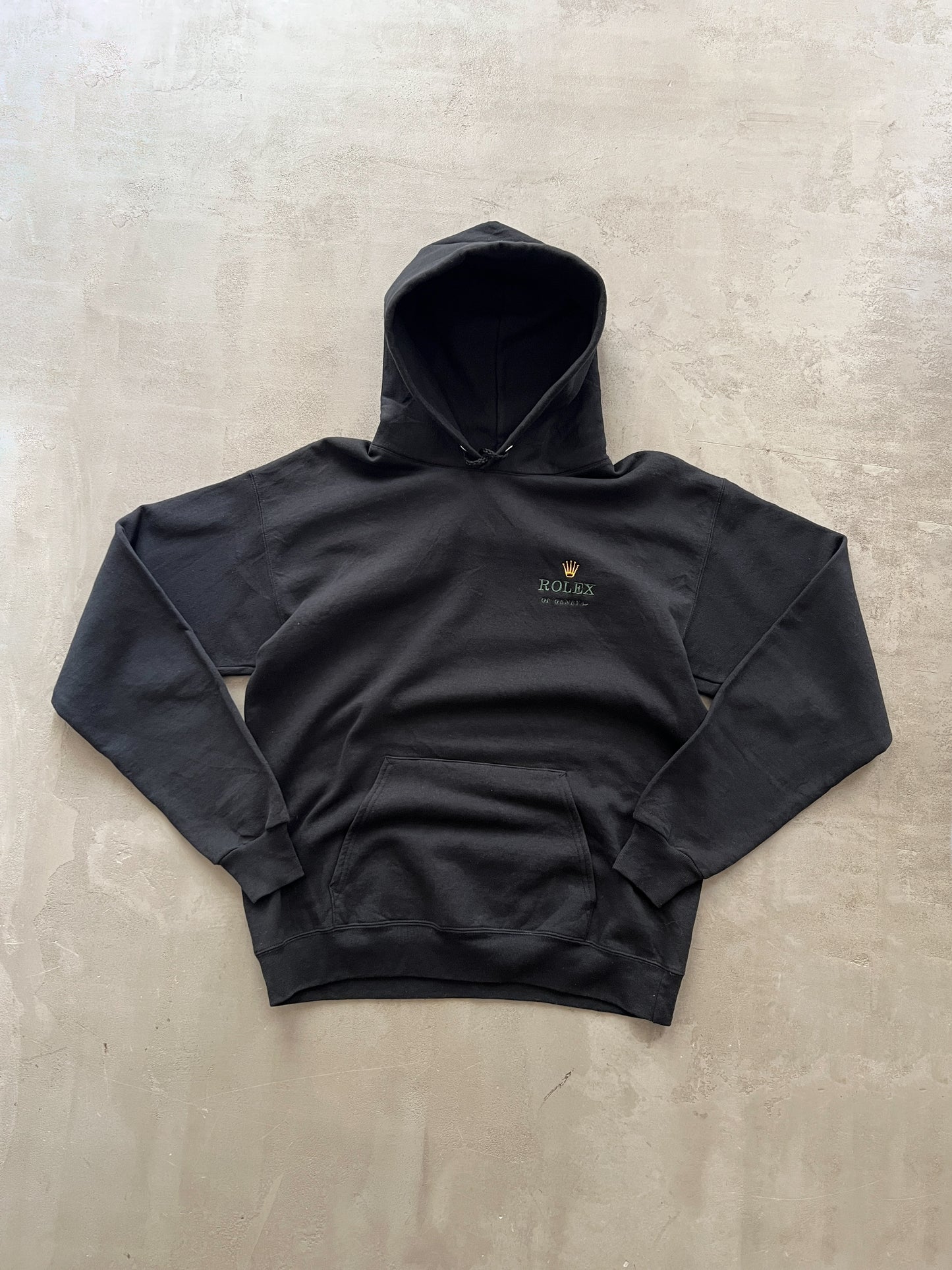 BLACK ROLEX HOODIE - 2000S - M