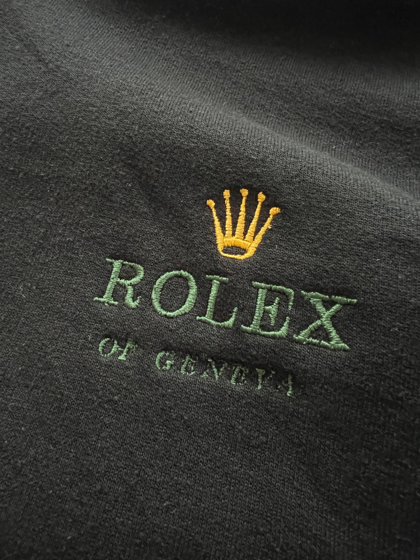 BLACK ROLEX HOODIE - 2000S - M