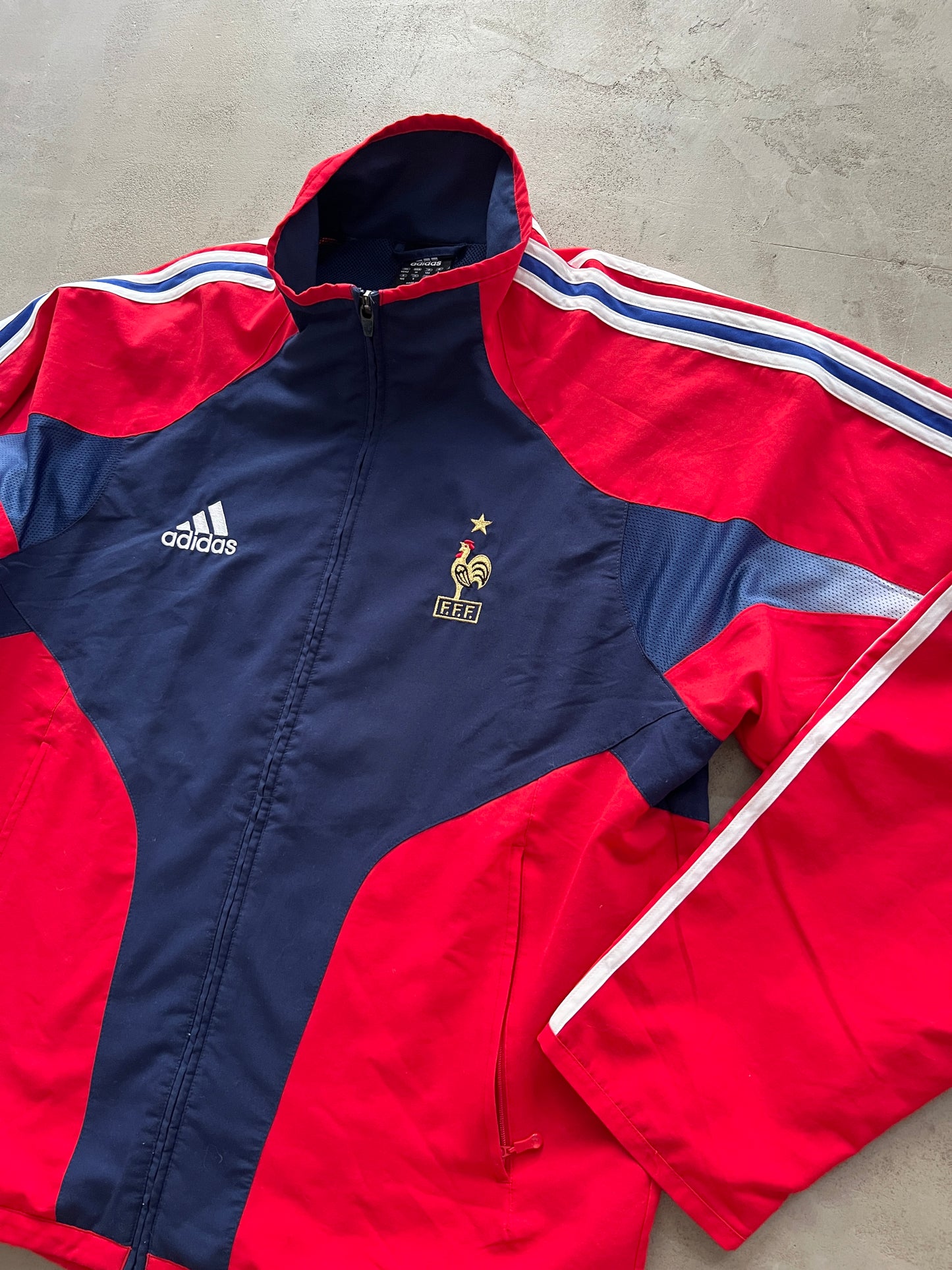 RED/NAVY FRANCE TRACK JACKET - 2000S - L