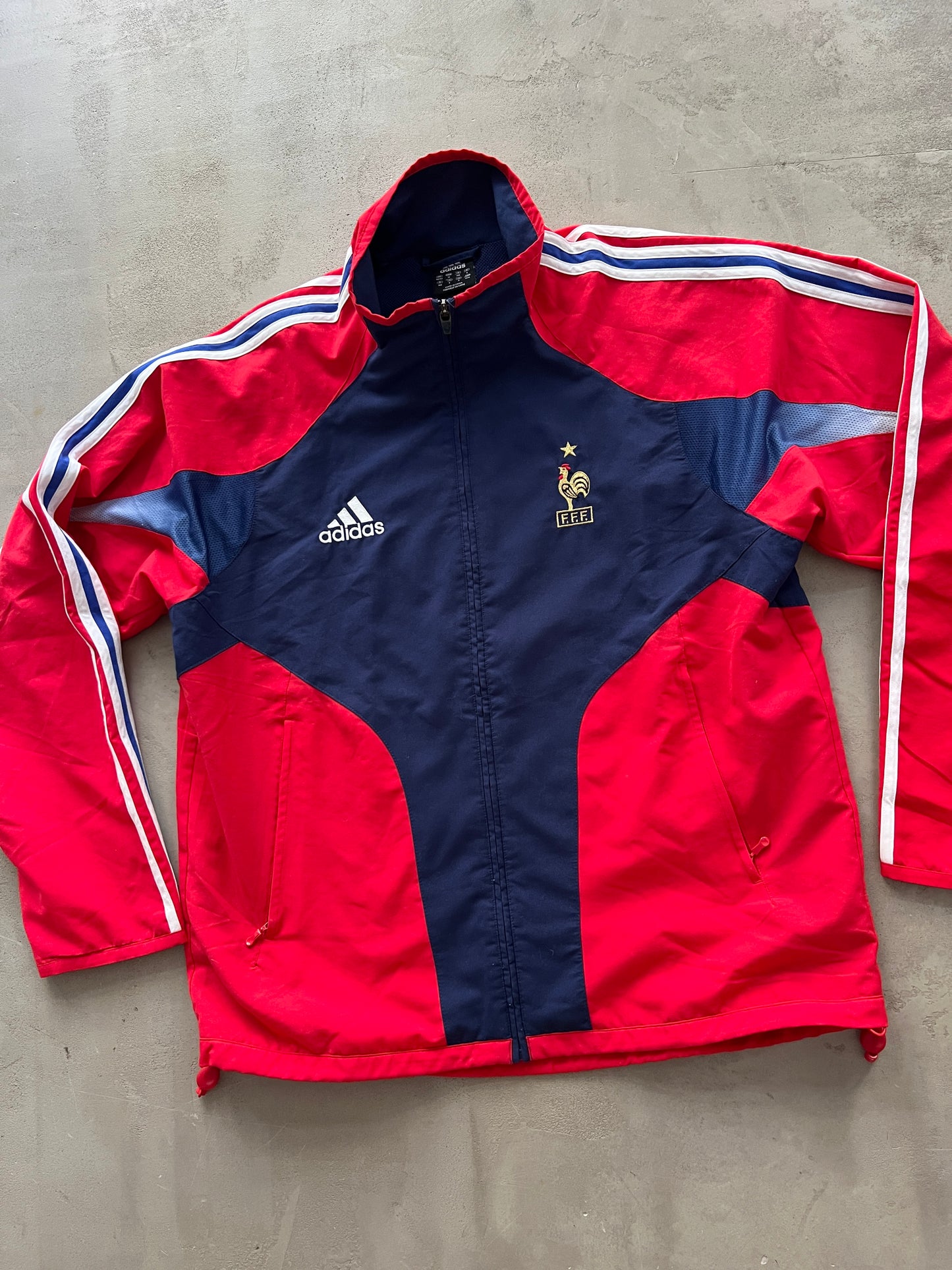 RED/NAVY FRANCE TRACK JACKET - 2000S - L