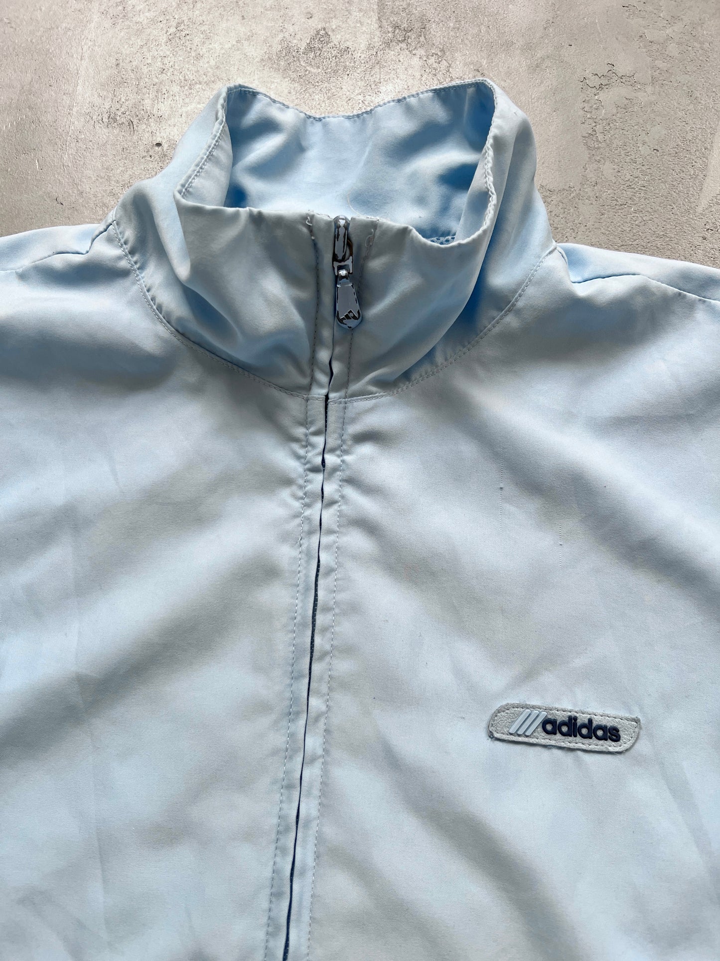 BABY BLUE ADIDAS TRACK JACKET - 2000S - WMNS L