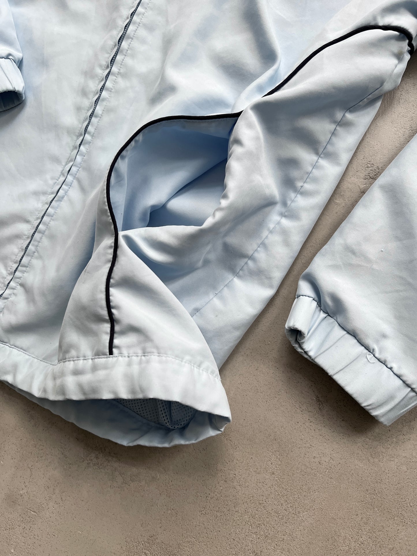 BABY BLUE ADIDAS TRACK JACKET - 2000S - WMNS L