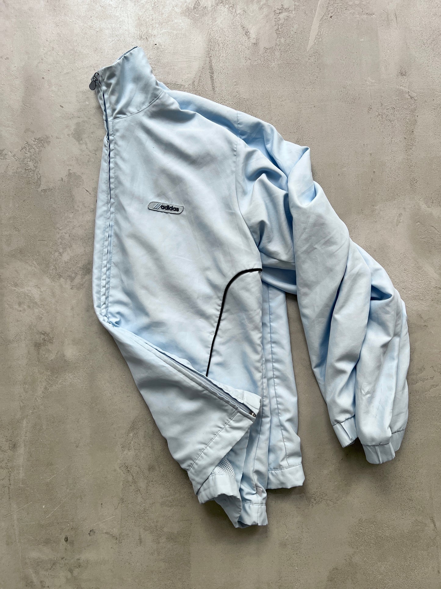 BABY BLUE ADIDAS TRACK JACKET - 2000S - WMNS L