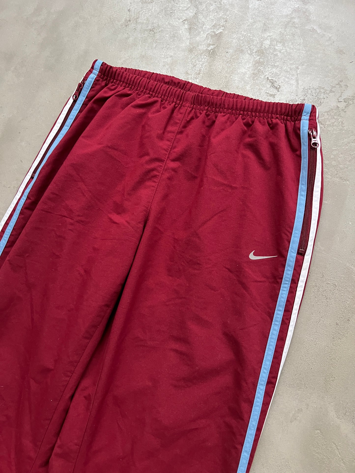 WINE RED NIKE TRACK PANTS - 2000S - S/M