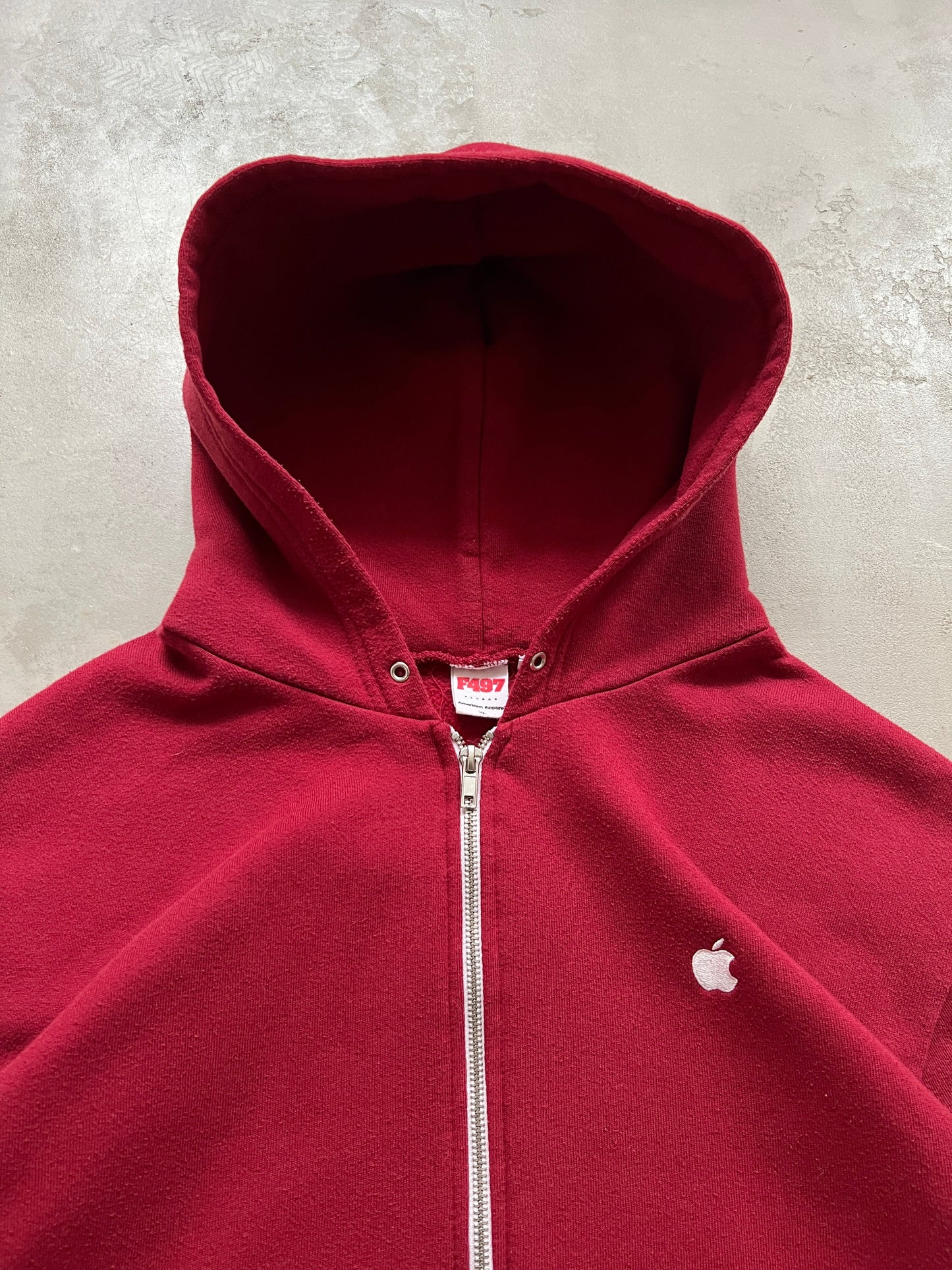 DARK RED APPLE PROMO ZIP UP HOODIE - 1990S - L