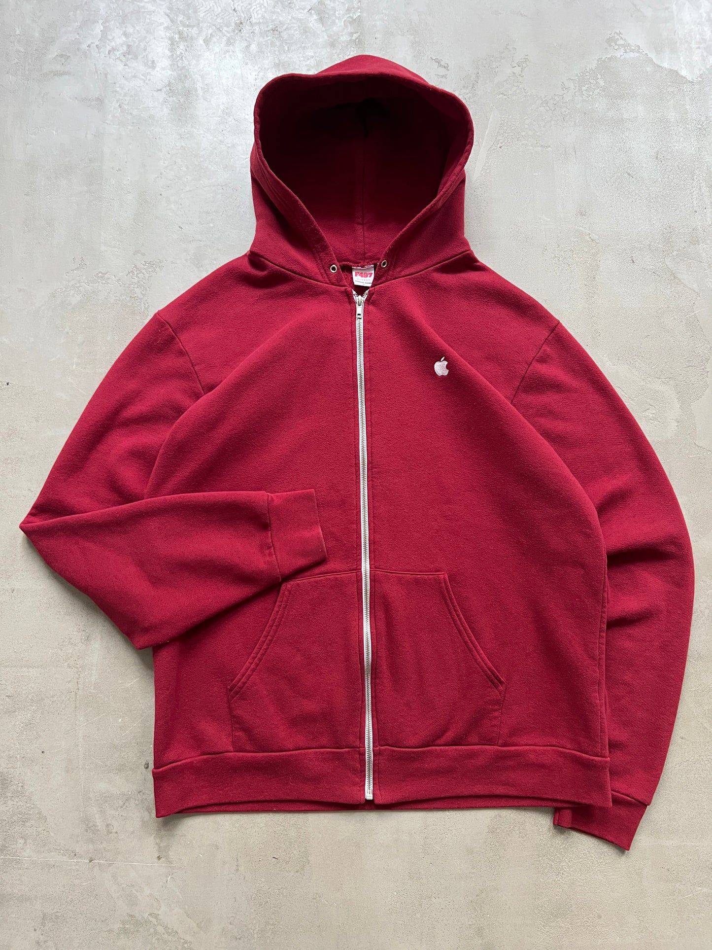 DARK RED APPLE PROMO ZIP UP HOODIE - 1990S - L