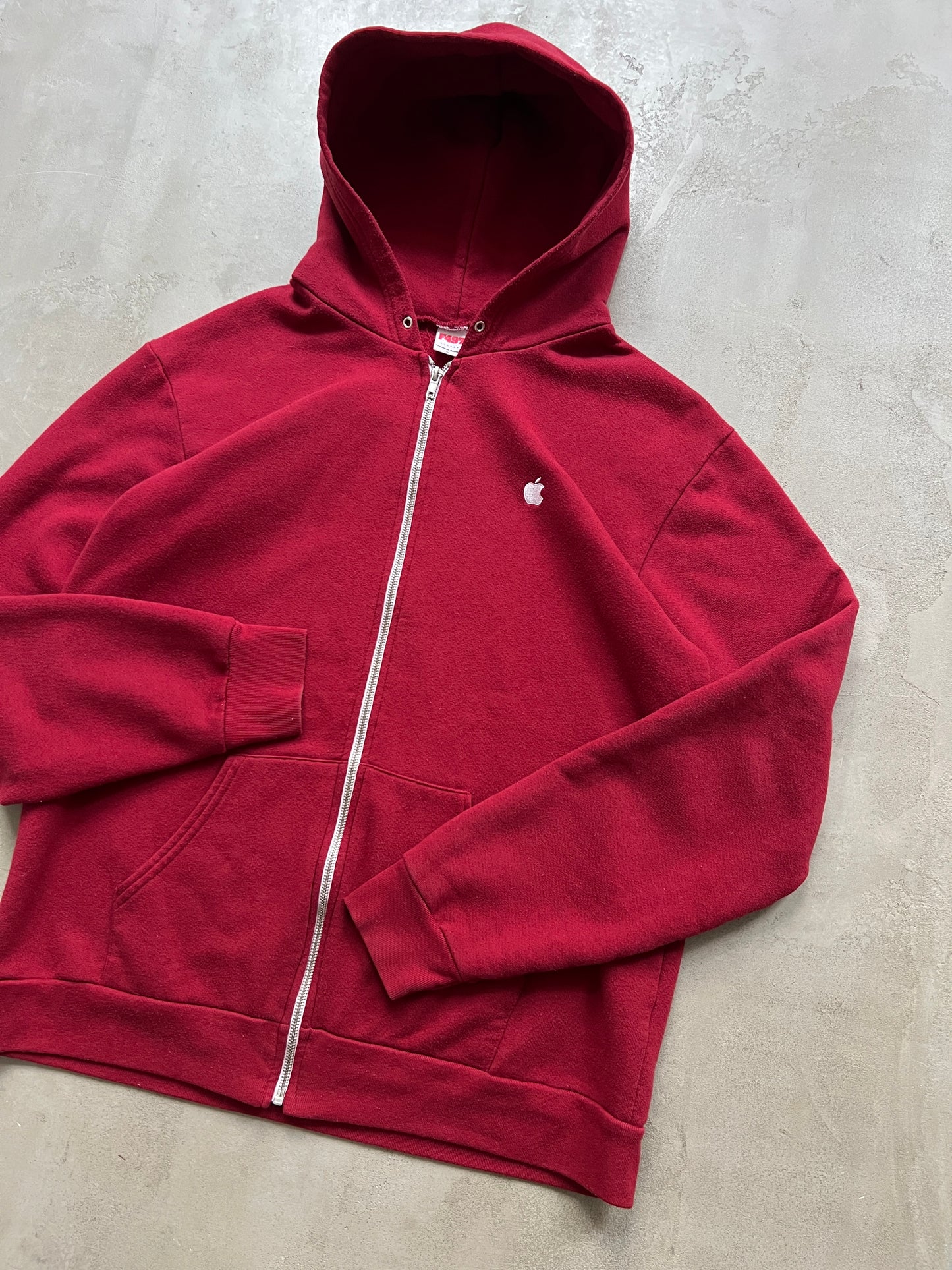 DARK RED APPLE PROMO ZIP UP HOODIE - 1990S - L