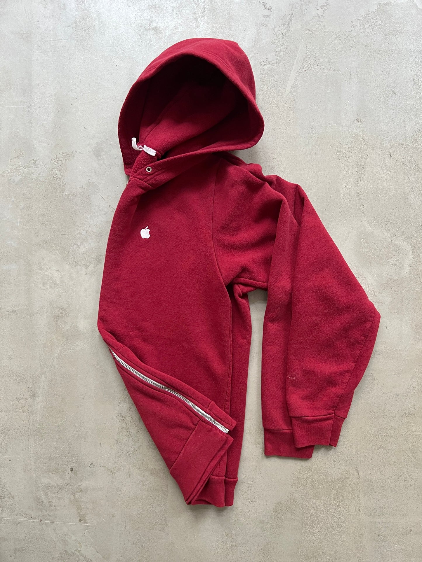 DARK RED APPLE PROMO ZIP UP HOODIE - 1990S - L