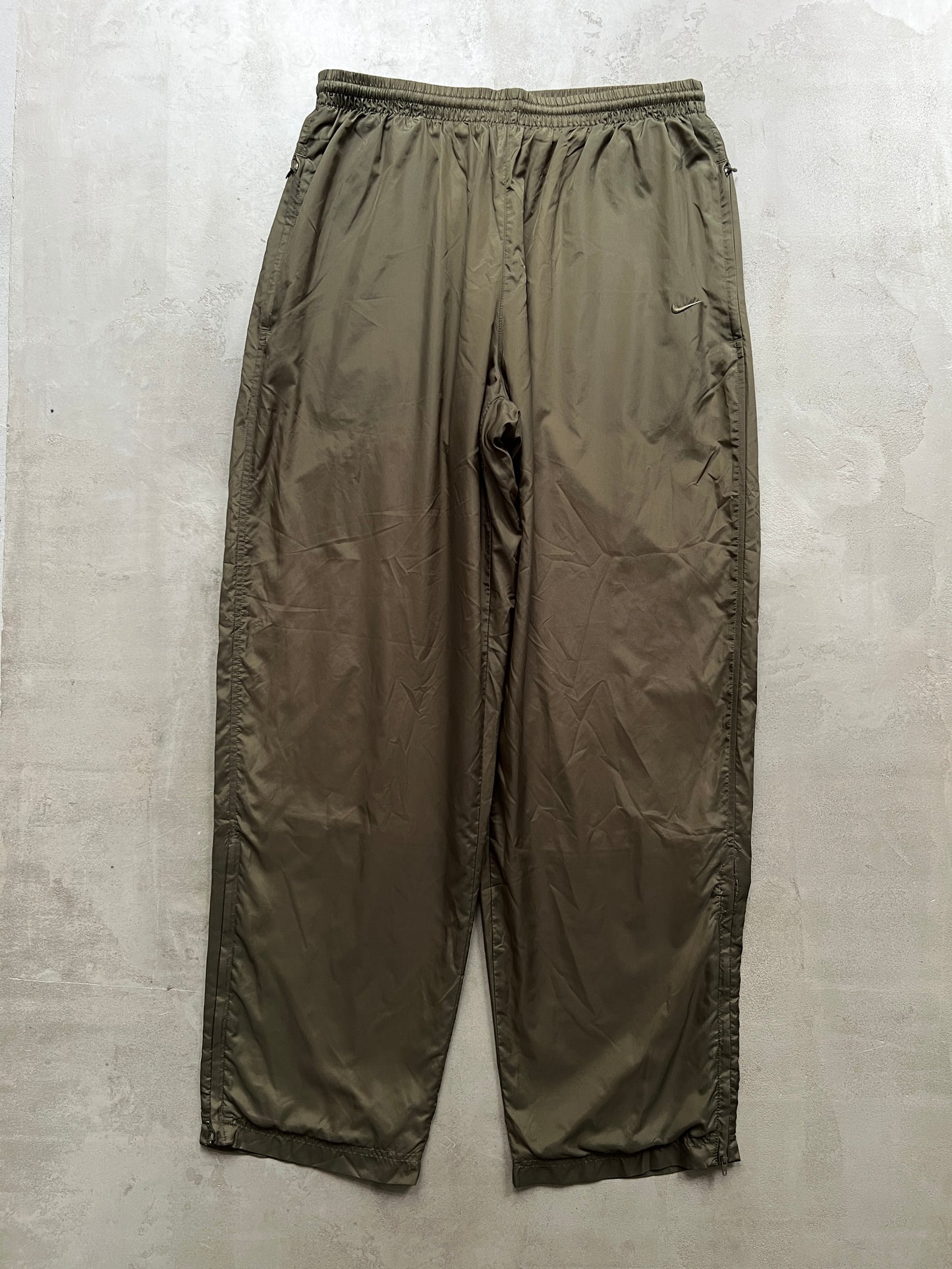 OLIVE/KHAKI NIKE TRACK PANTS - 2000S - XL/L