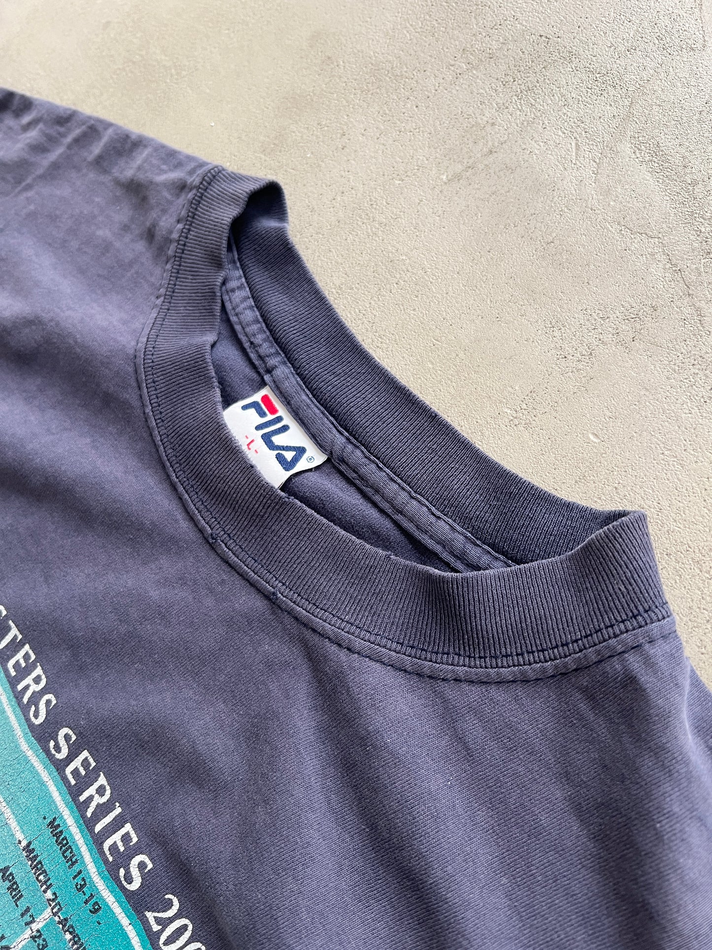 FADED NAVY FILA TENNIS TEE - 2000S - XL