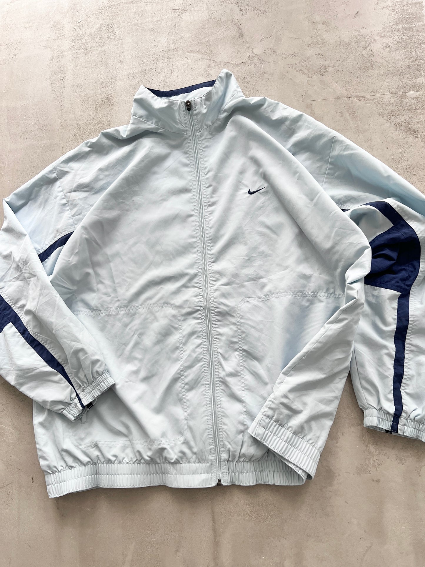 BABY BLUE NIKE TRACK JACKET - 2000S - XXL